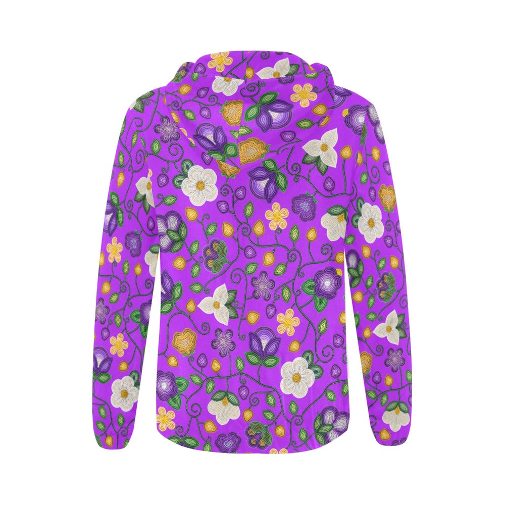 Midnight Moss Bloom Purple Full Zip Hoodie for Women