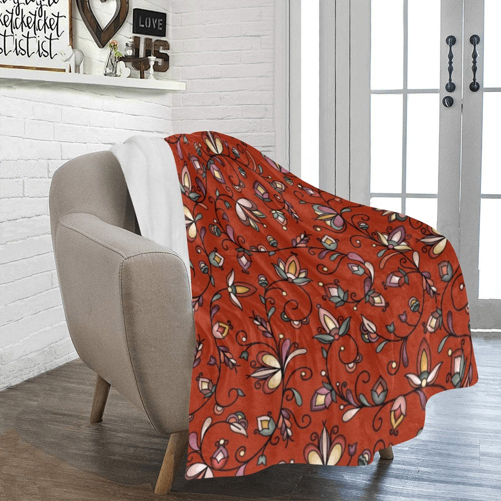 Burnt Sky Petals Red Ultra-Soft Micro Fleece Blanket 50"x60"