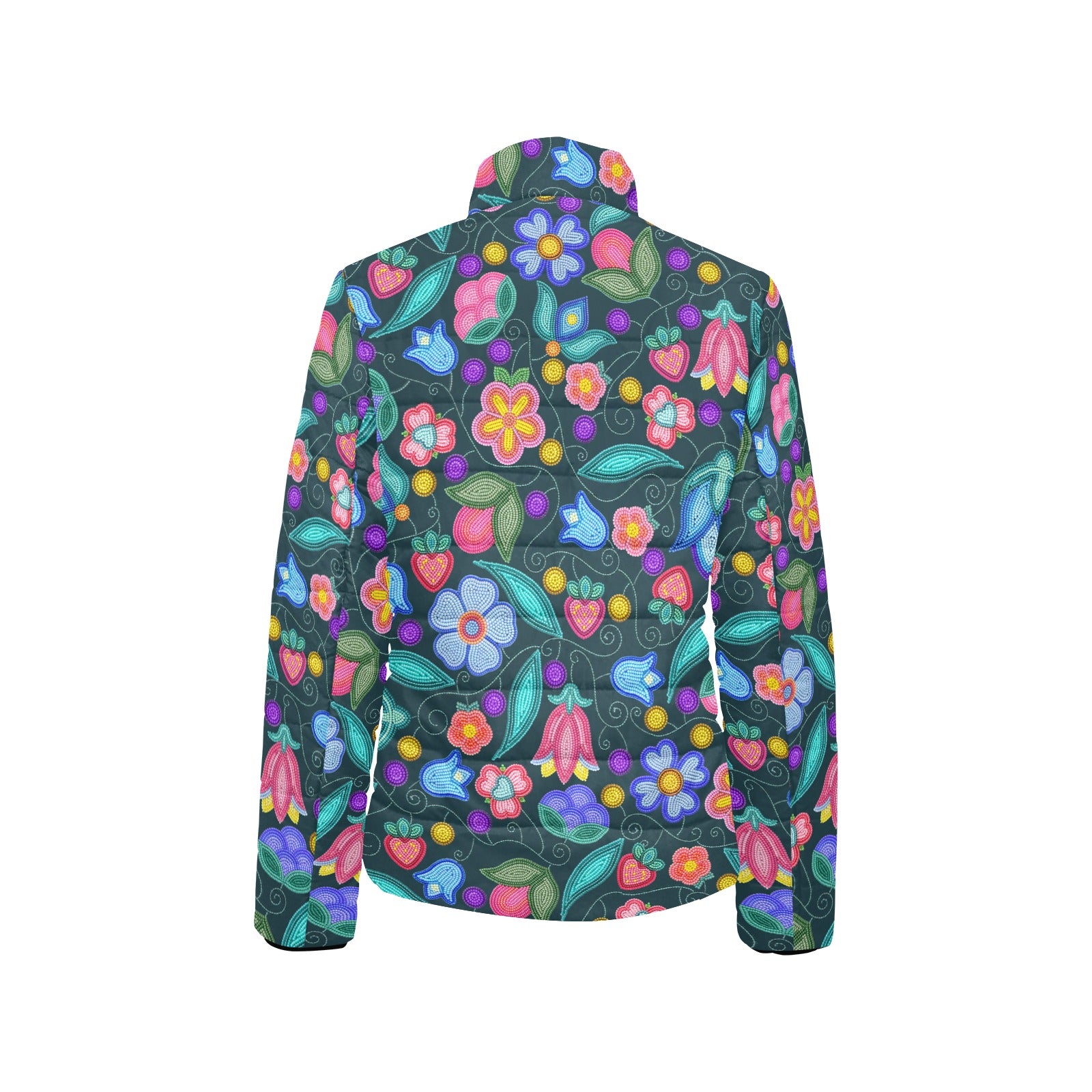 Sweet Offering Dark Teal Women's Stand Collar Padded Jacket