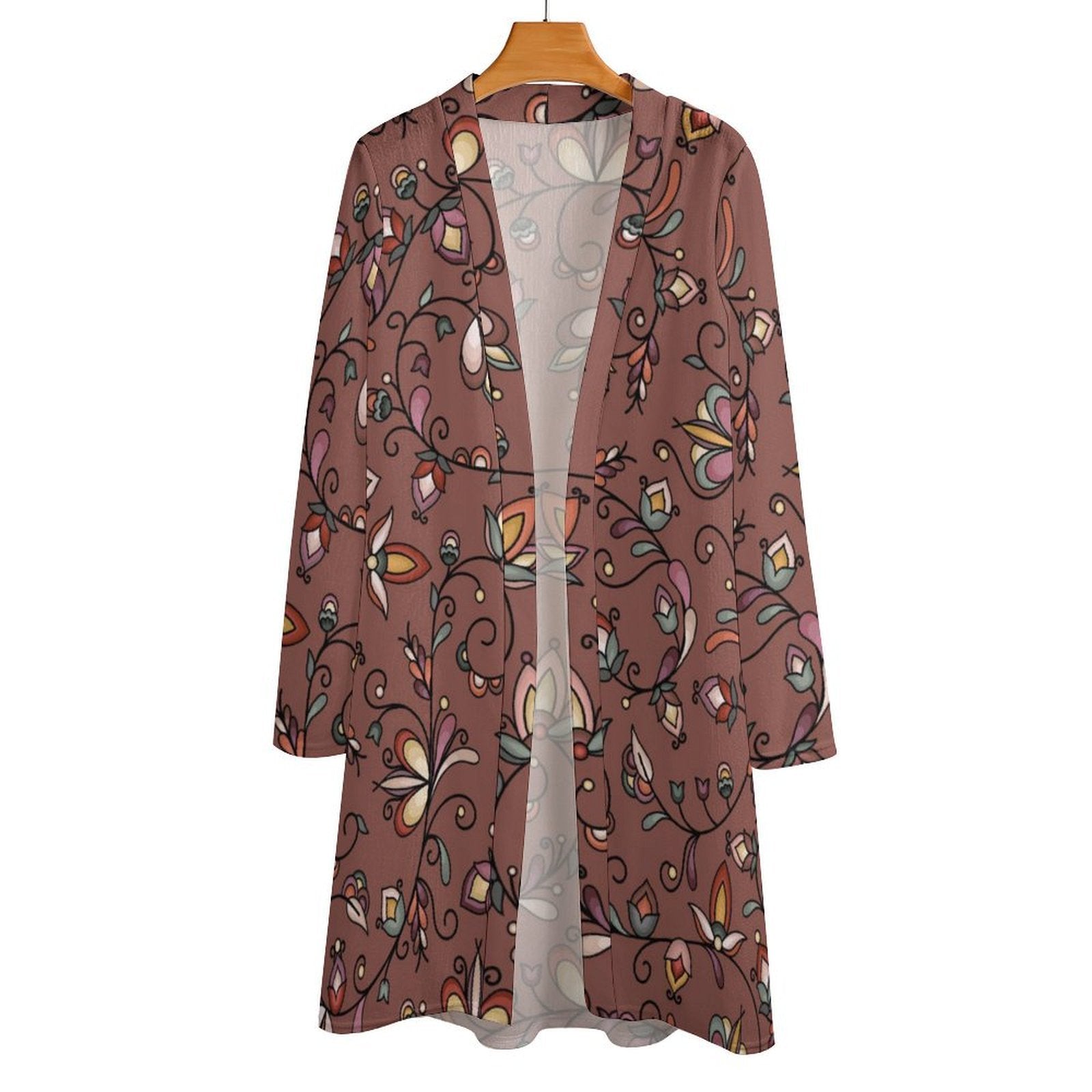 Burnt Sky Petals Brown Cardigan