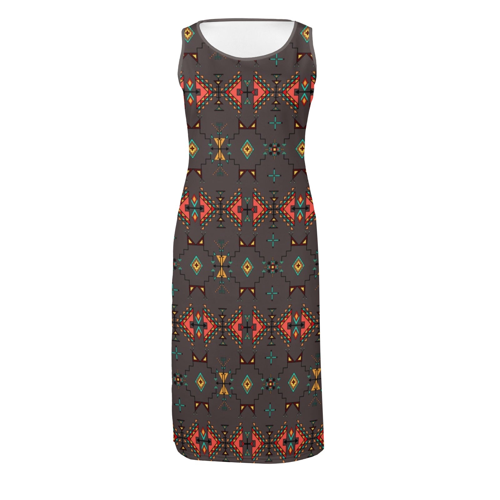 Thunder Flight Gray Phaedra Sleeveless Open Fork Long Dress