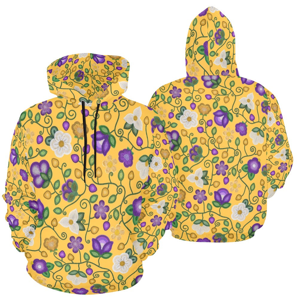 Midnight Moss Bloom Yellow Hoodie for Men (USA Size)