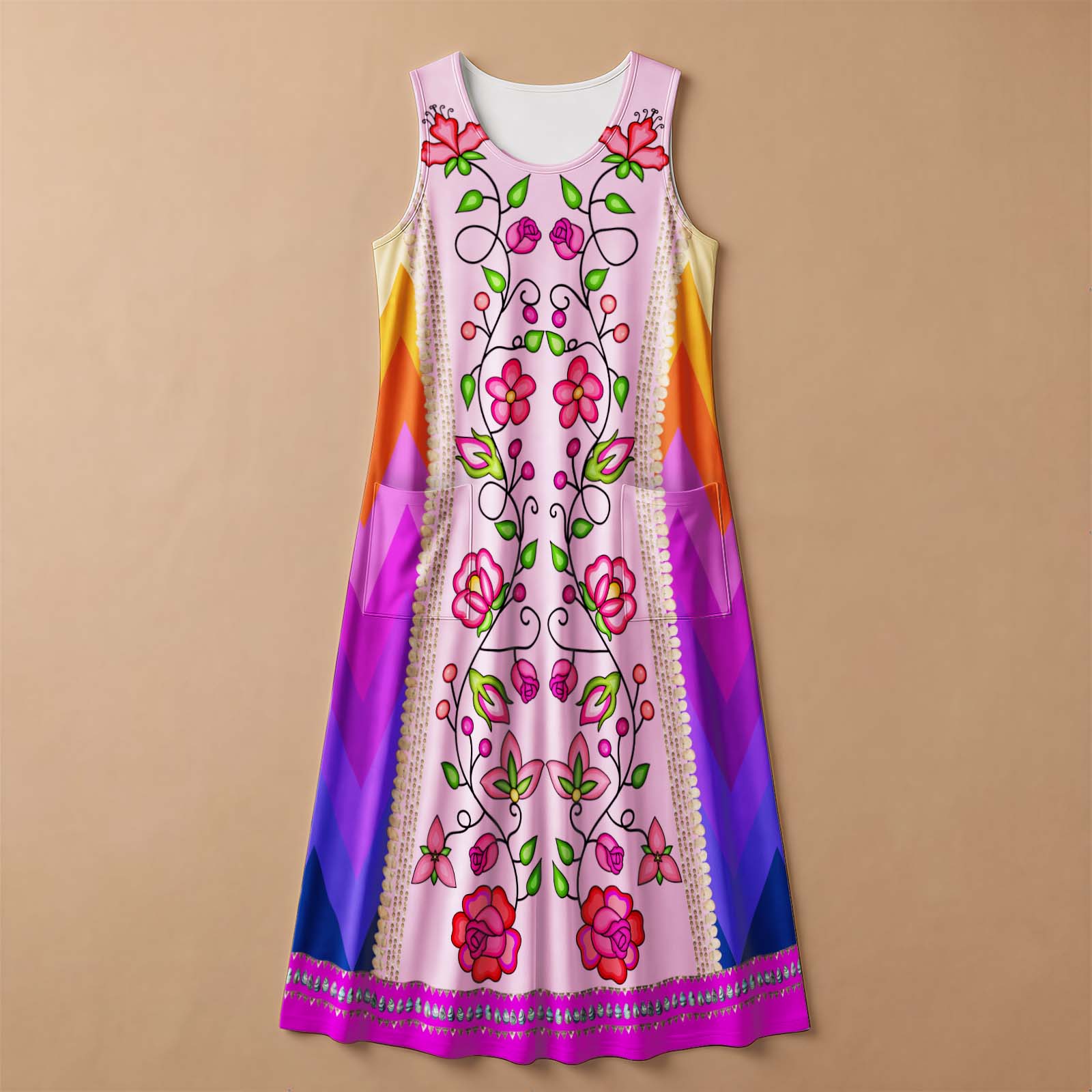 Grandmother's Legacy Magenta 2 Women's Sleeveless Long Dress