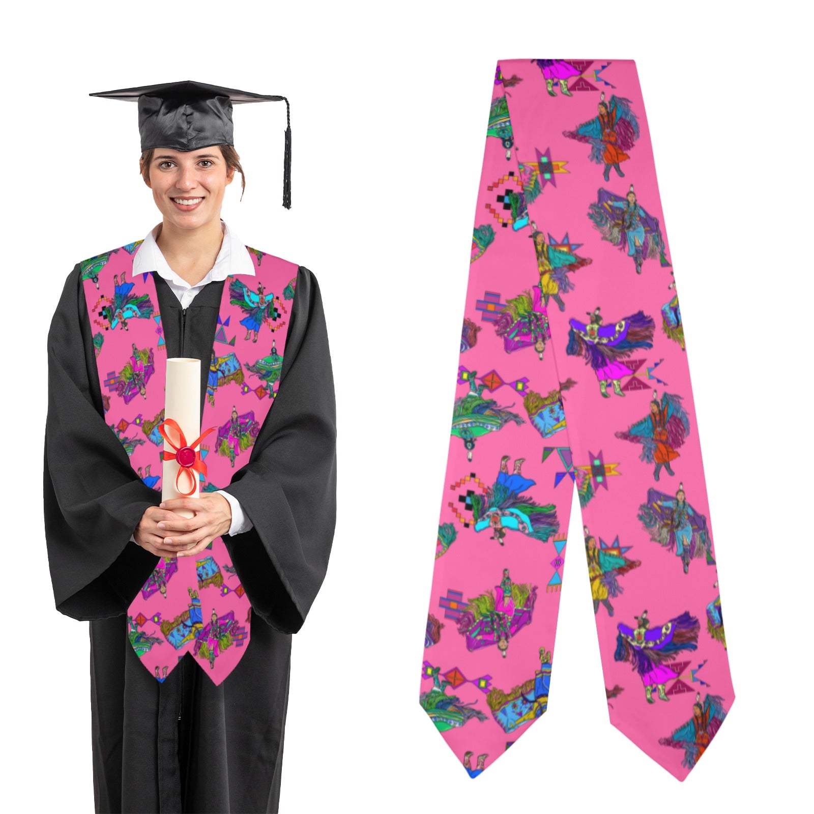 Women's Fancy Dancers Pink Graduation Stole