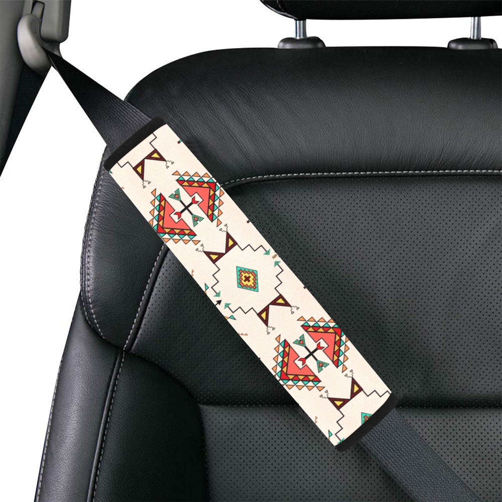 Thunder Flight Cream Car Seat Belt Cover 7''x12.6'' (Pack of 2)
