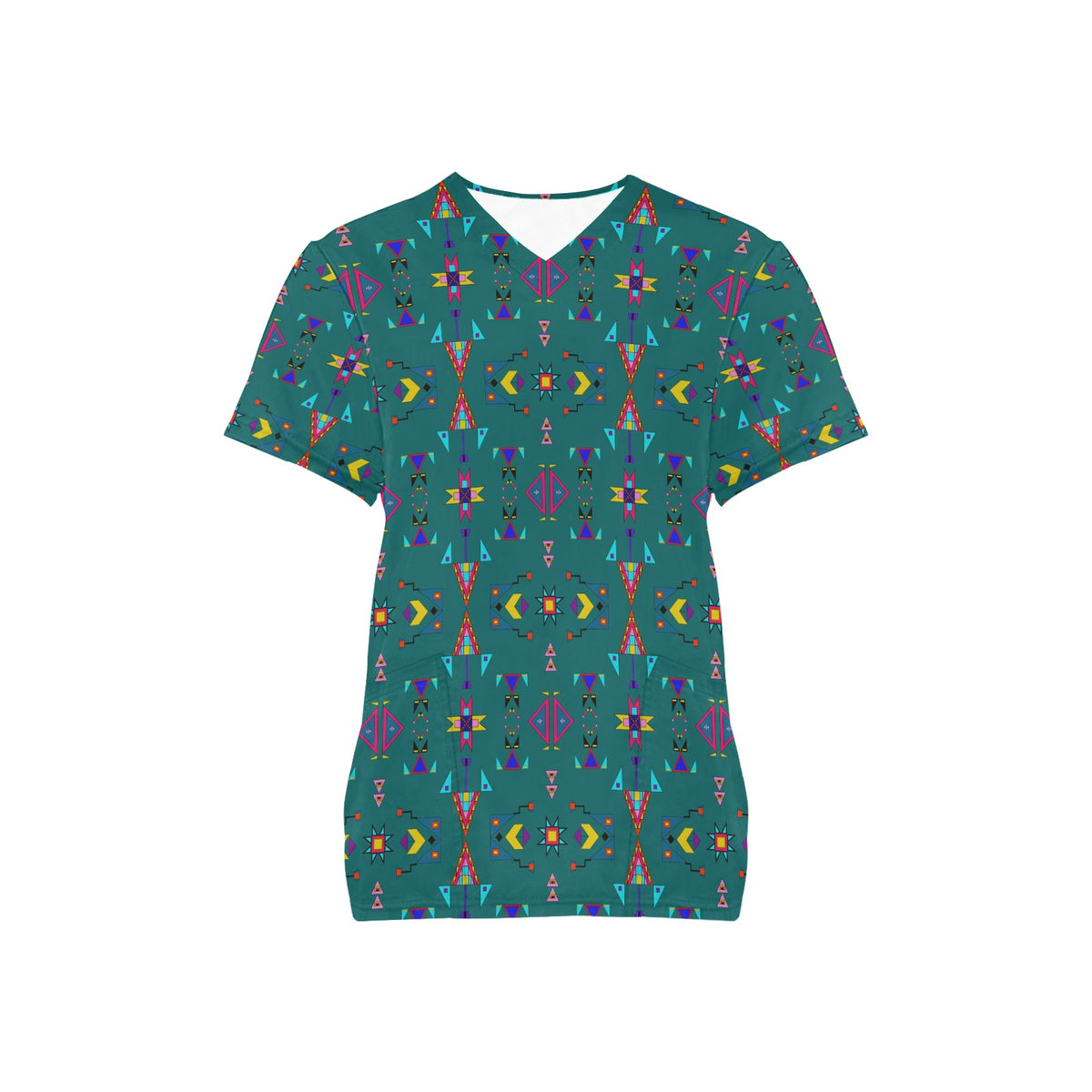 Enemy Territory Teal Scrub Top
