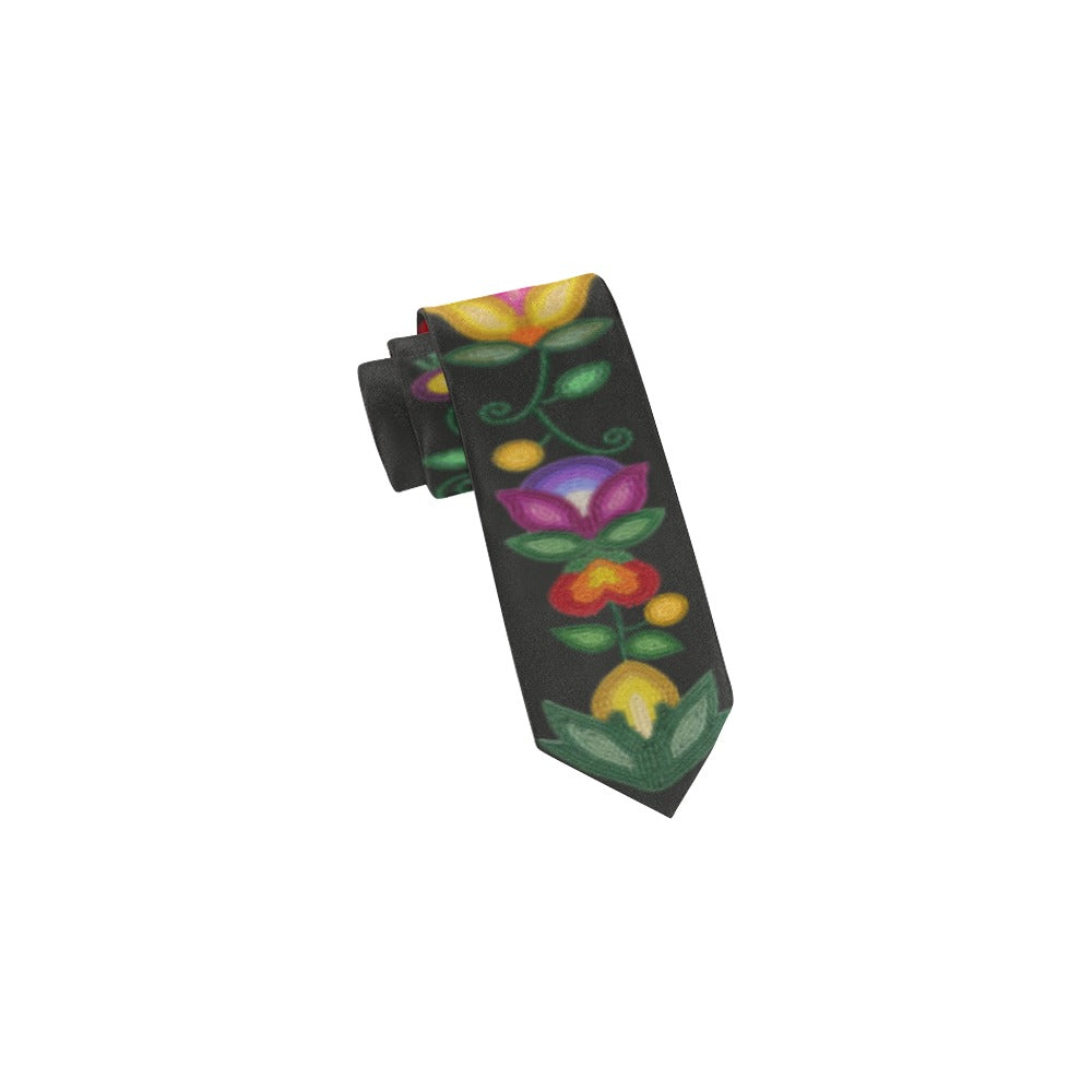 Beaded Offering Black Classic Necktie (Two Sides)