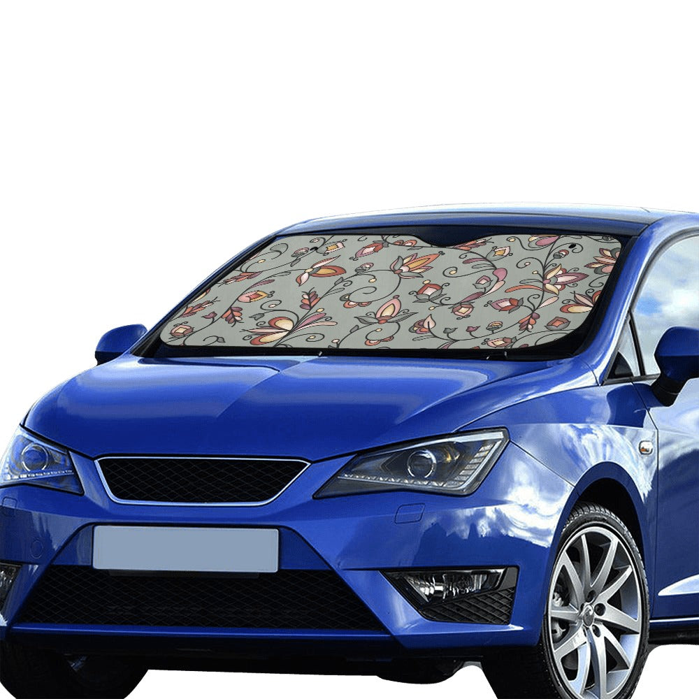 Burnt Sky Petals Green Car Sun Shade 55"x30"
