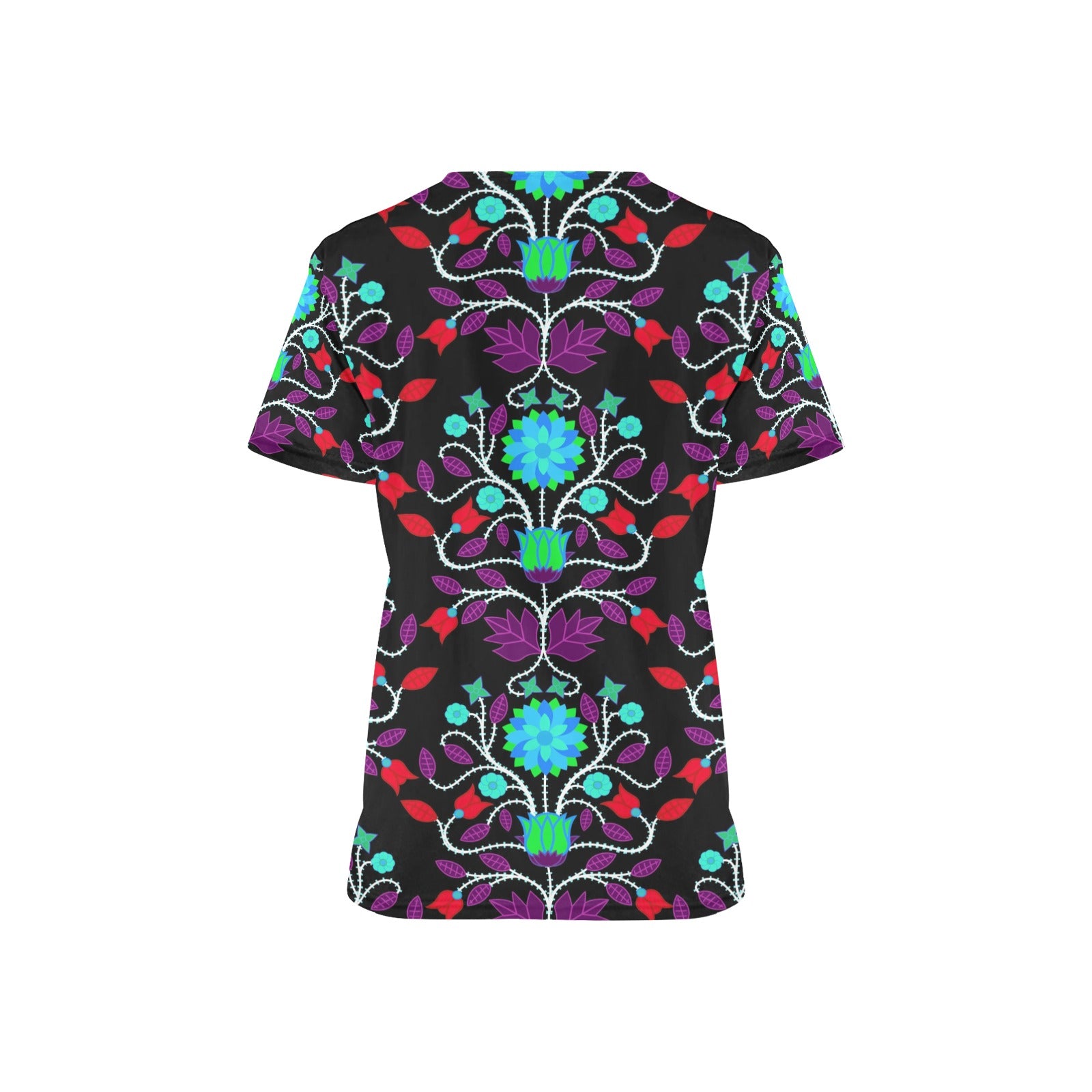 Floral Beadwork Four Clans Winter Scrub Top