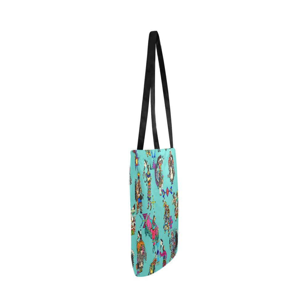 Grand Entry Dancers Eggshell Blue Reusable Shopping Bag  (Two sides)