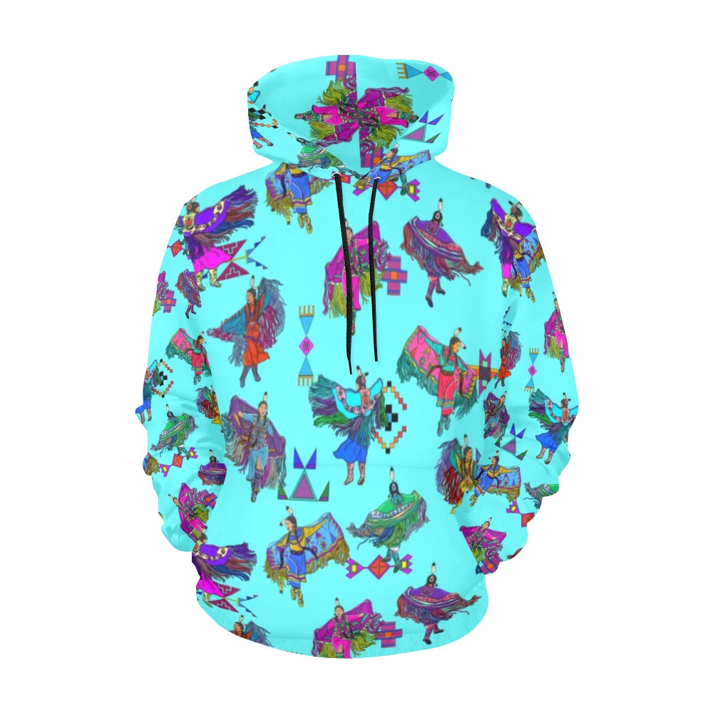 Women's Fancy Dancers Turquoise Hoodie for Women (USA Size)
