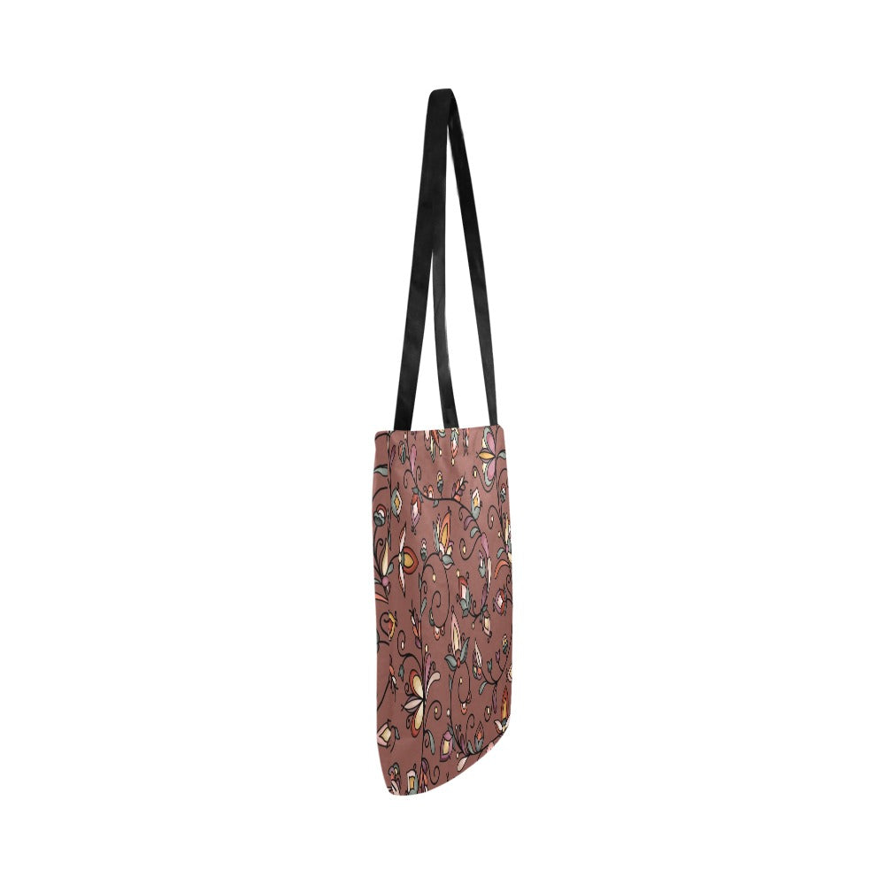 Burnt Sky Petals Brown Reusable Shopping Bag (Two sides)