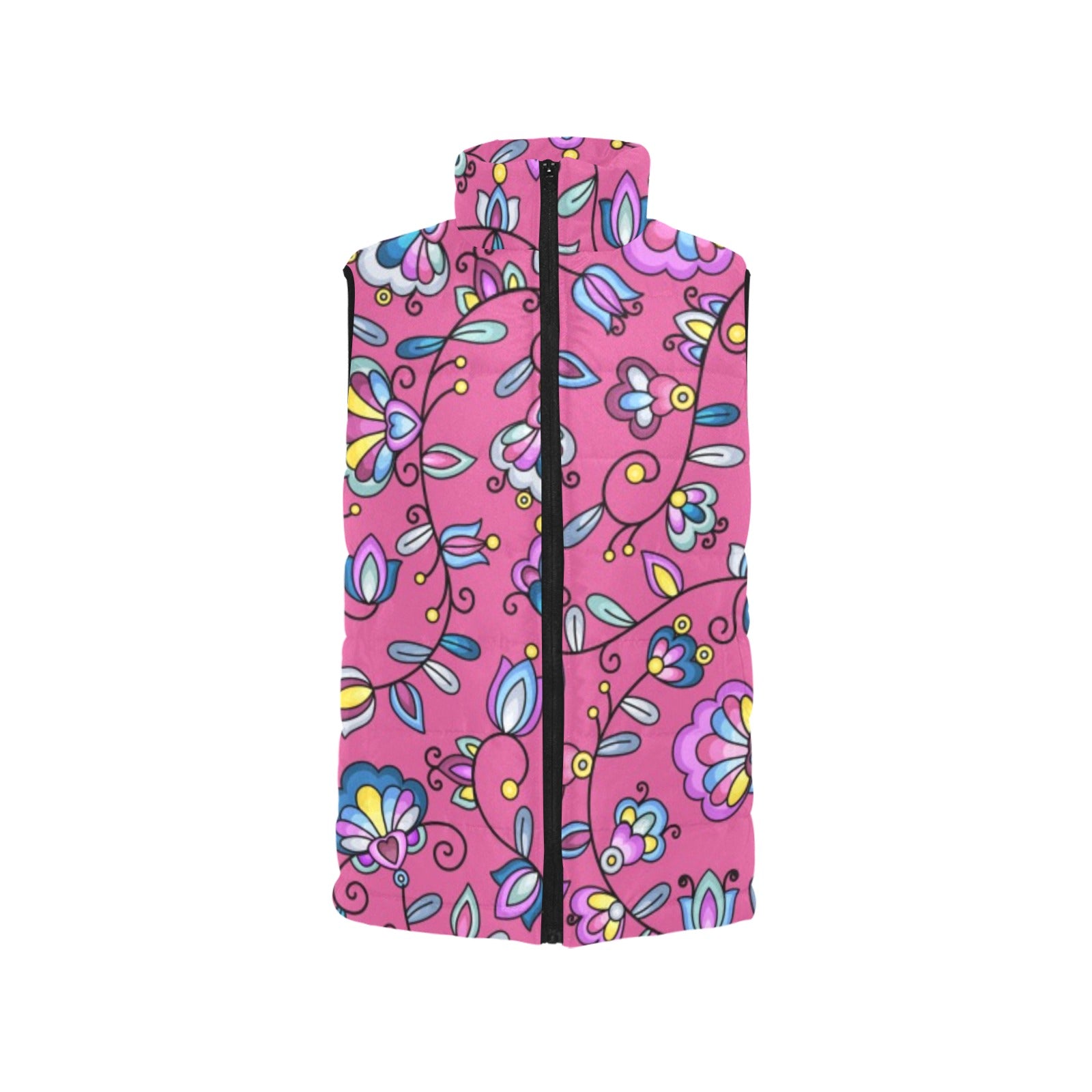 Autumn Bundle Blessing Pink Women's Padded Vest Jacket