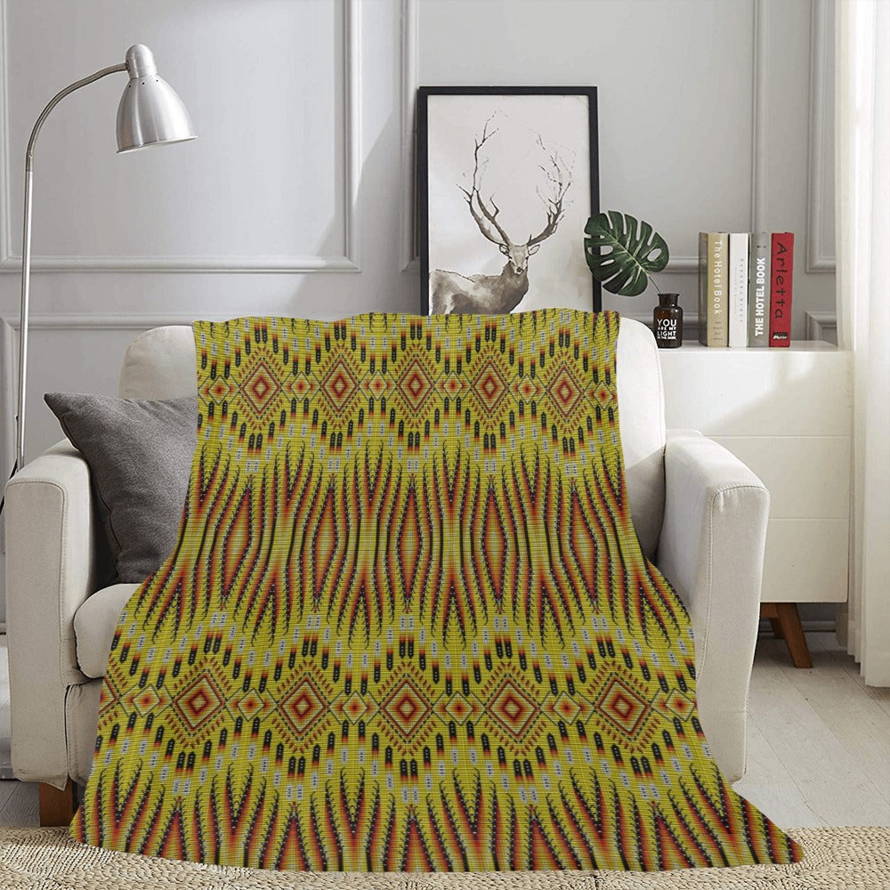Fire Feather Yellow Ultra-Soft Micro Fleece Blanket 60"x80"