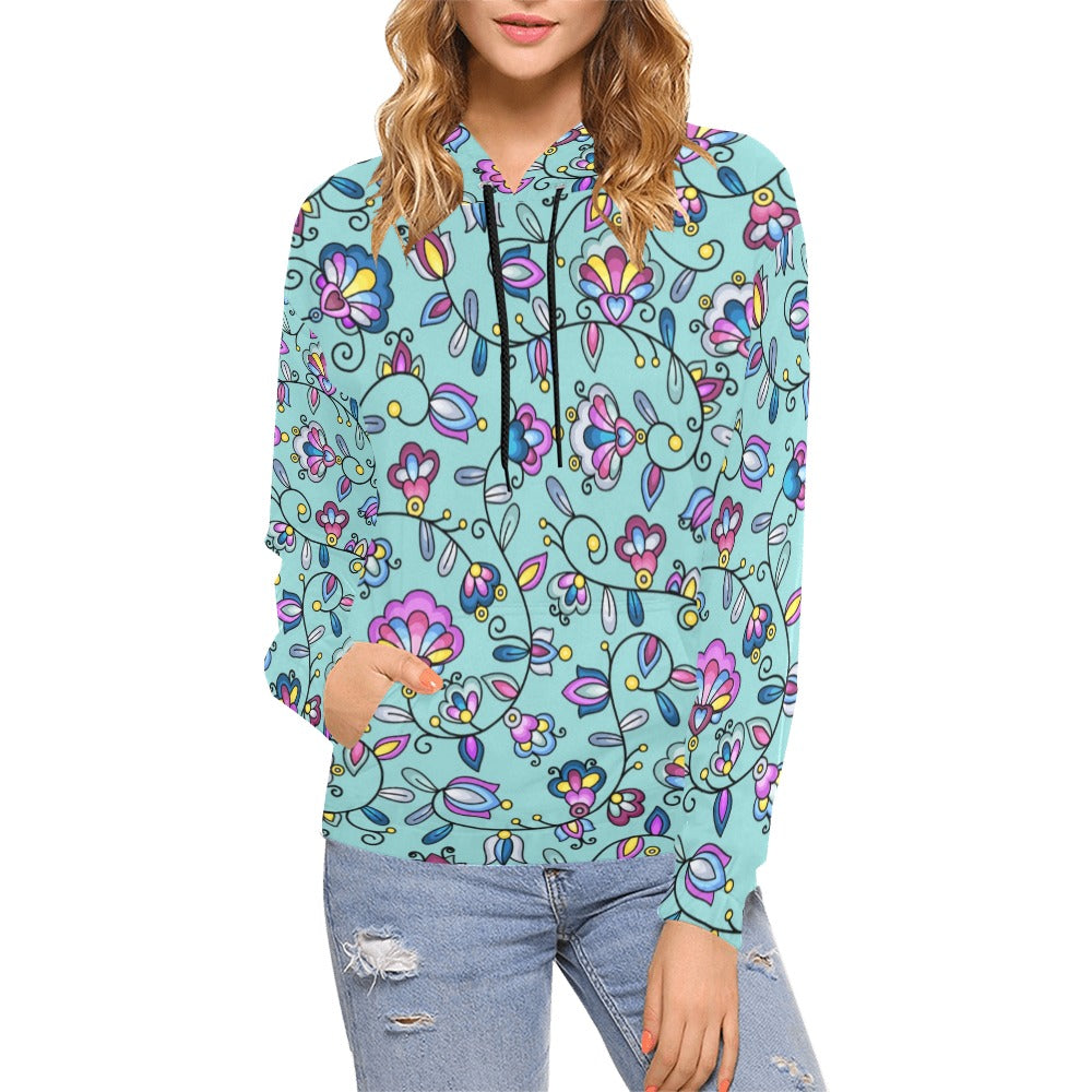 Autumn Bundle Blessing Turquoise Hoodie for Women (USA Size)
