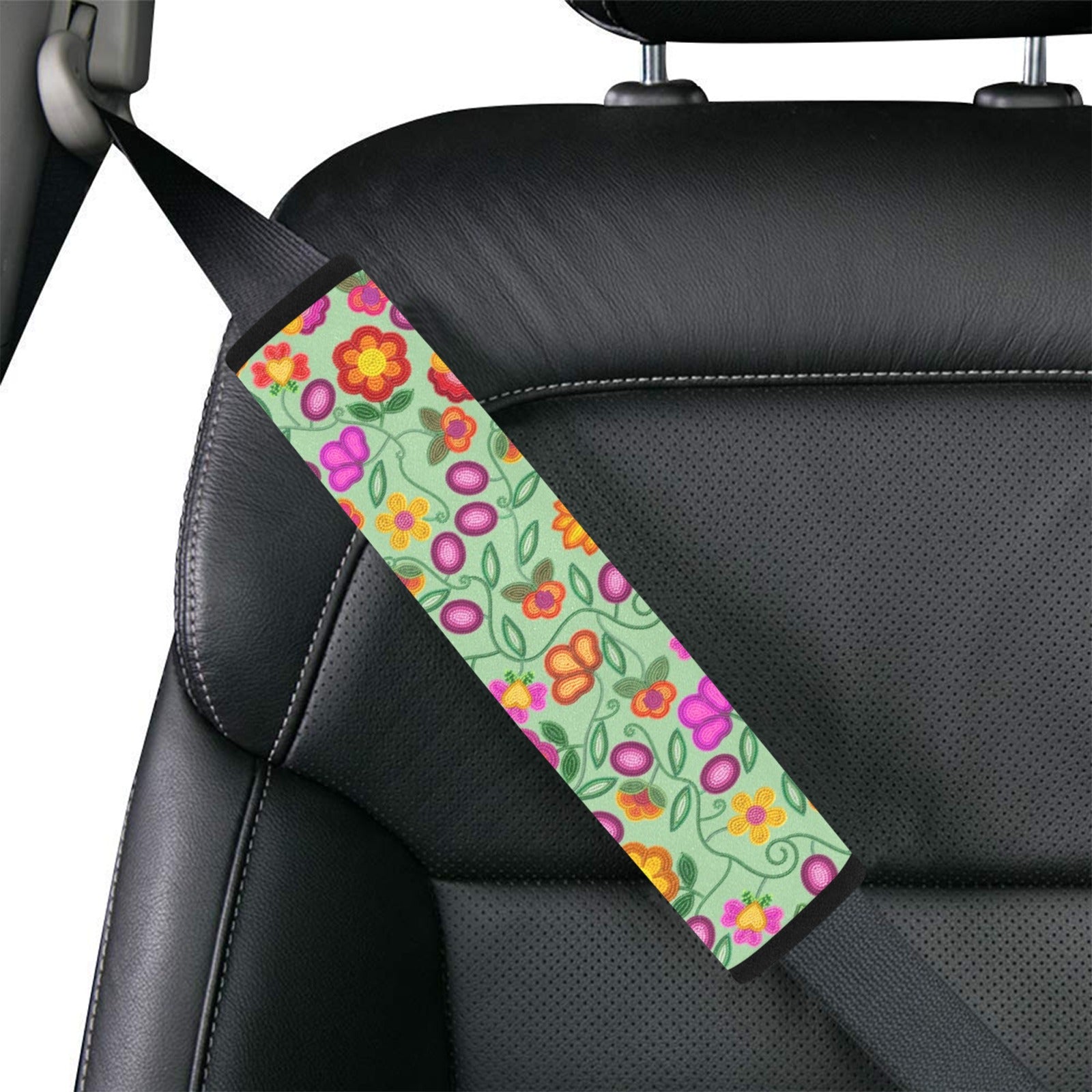 Boreal Bounty Green Car Seat Belt Cover 7''x12.6'' (Pack of 2)
