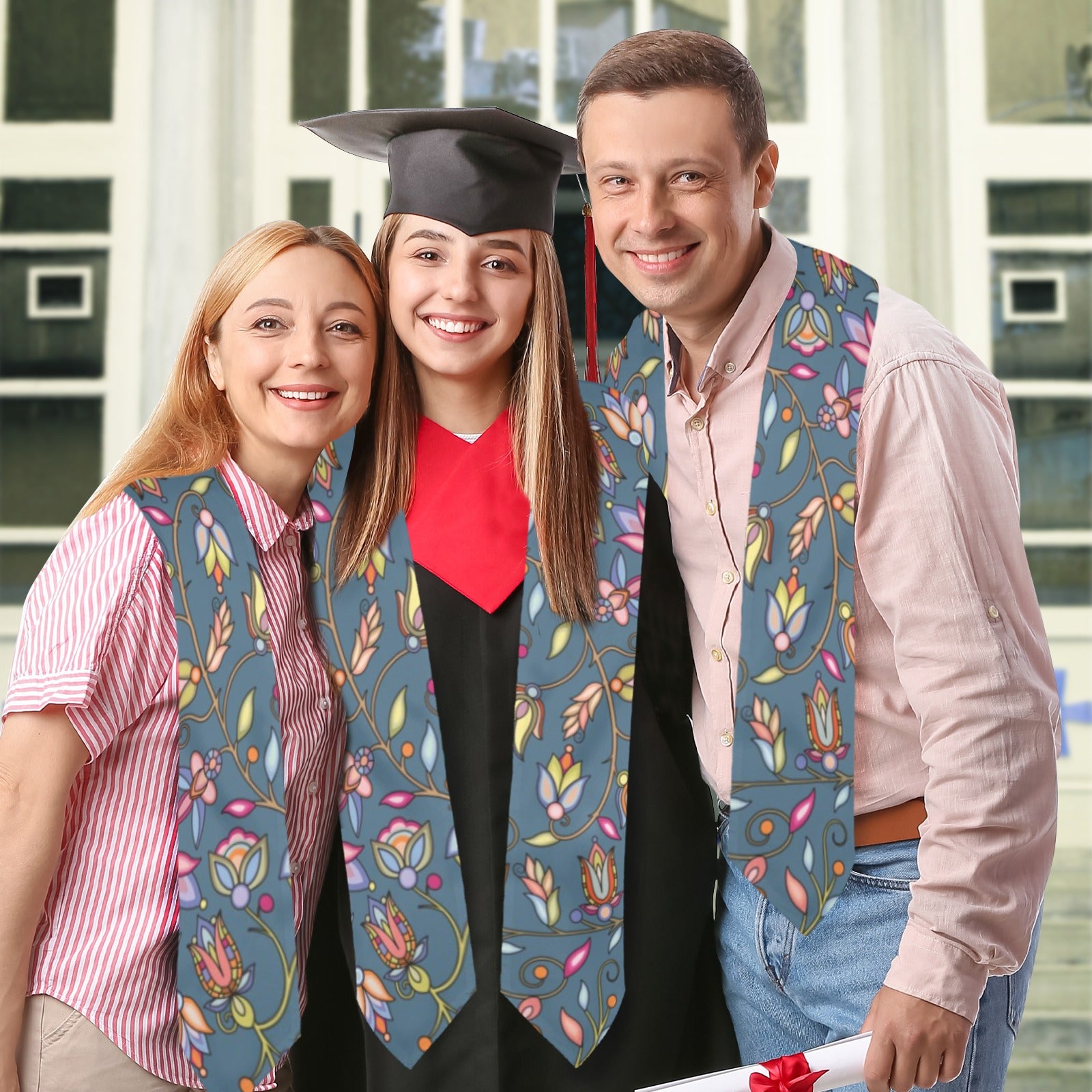 Buffalo Bloom Rainstorm Graduation Stole