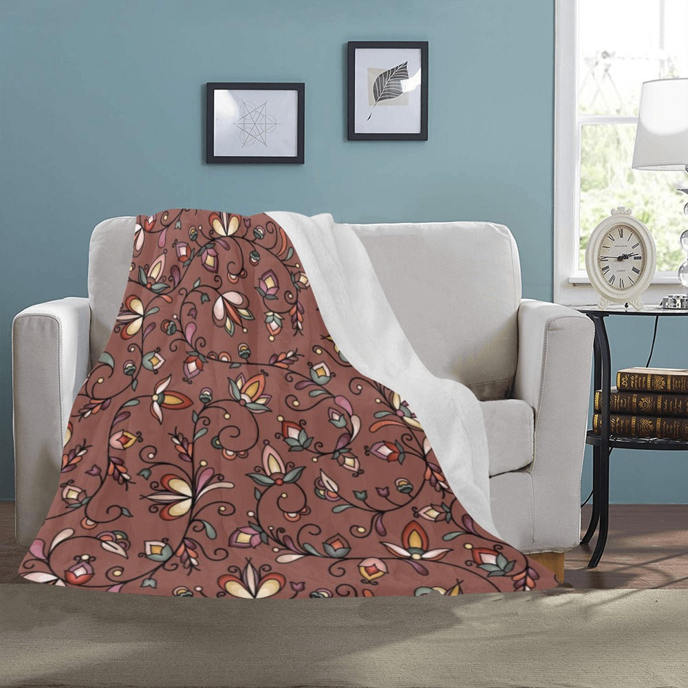 Burnt Sky Petals Brown Ultra-Soft Micro Fleece Blanket 50"x60"