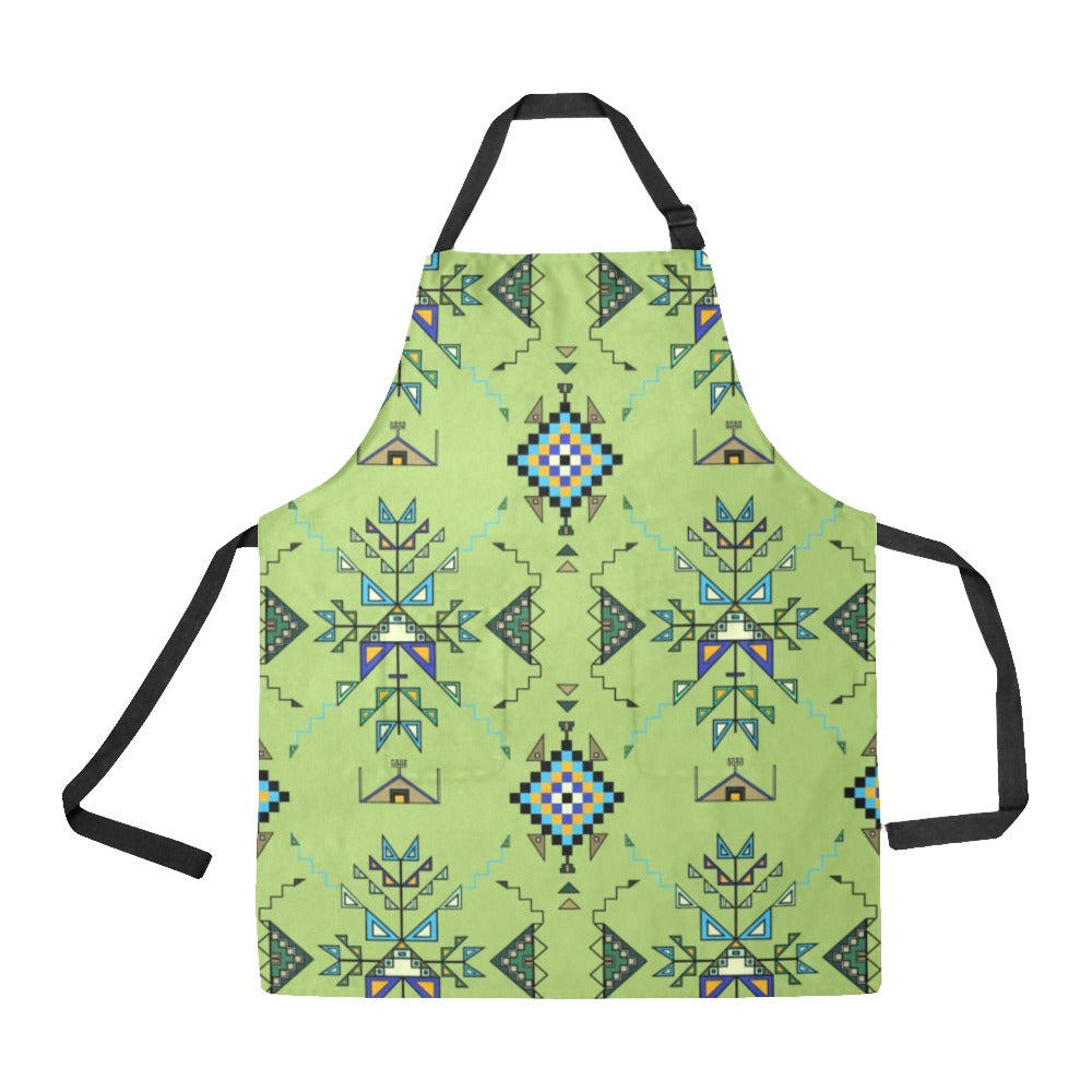 Bear Shield Green Apron