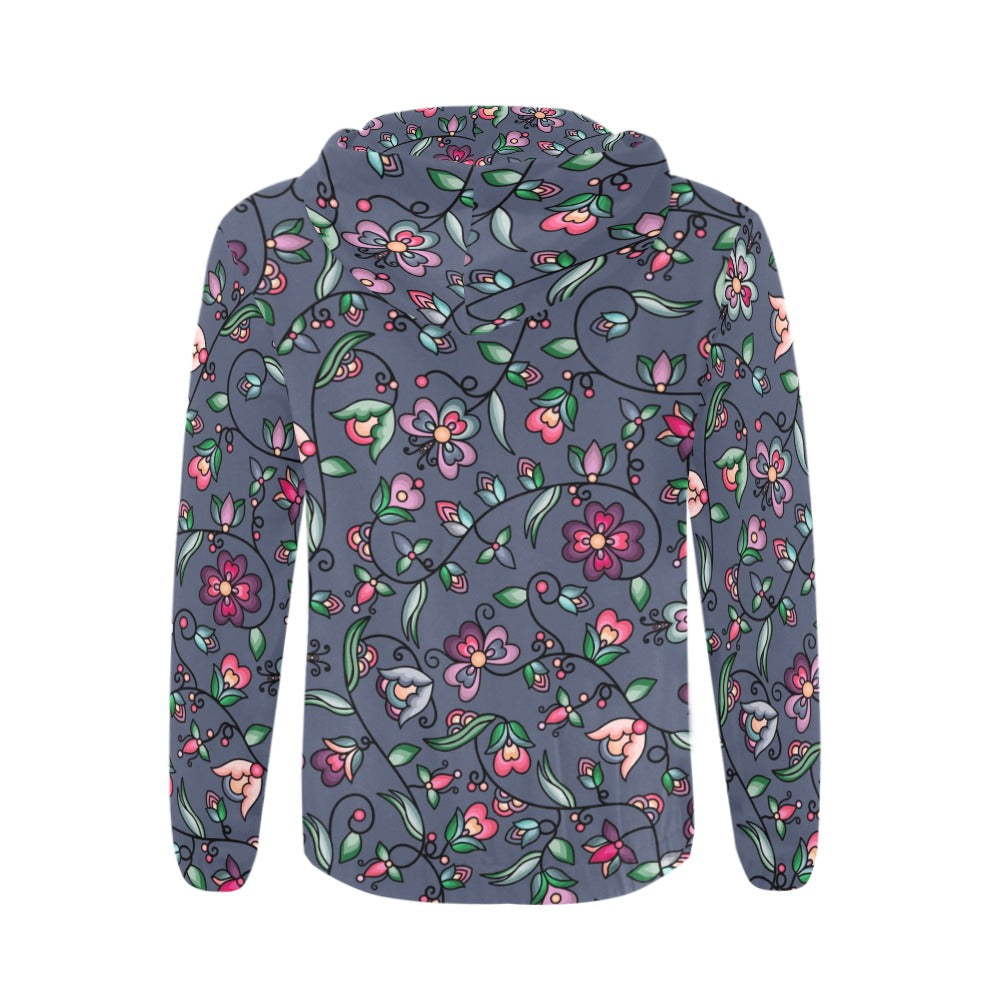 Amber Evening Garland Blue Men's Zipper Hoodie