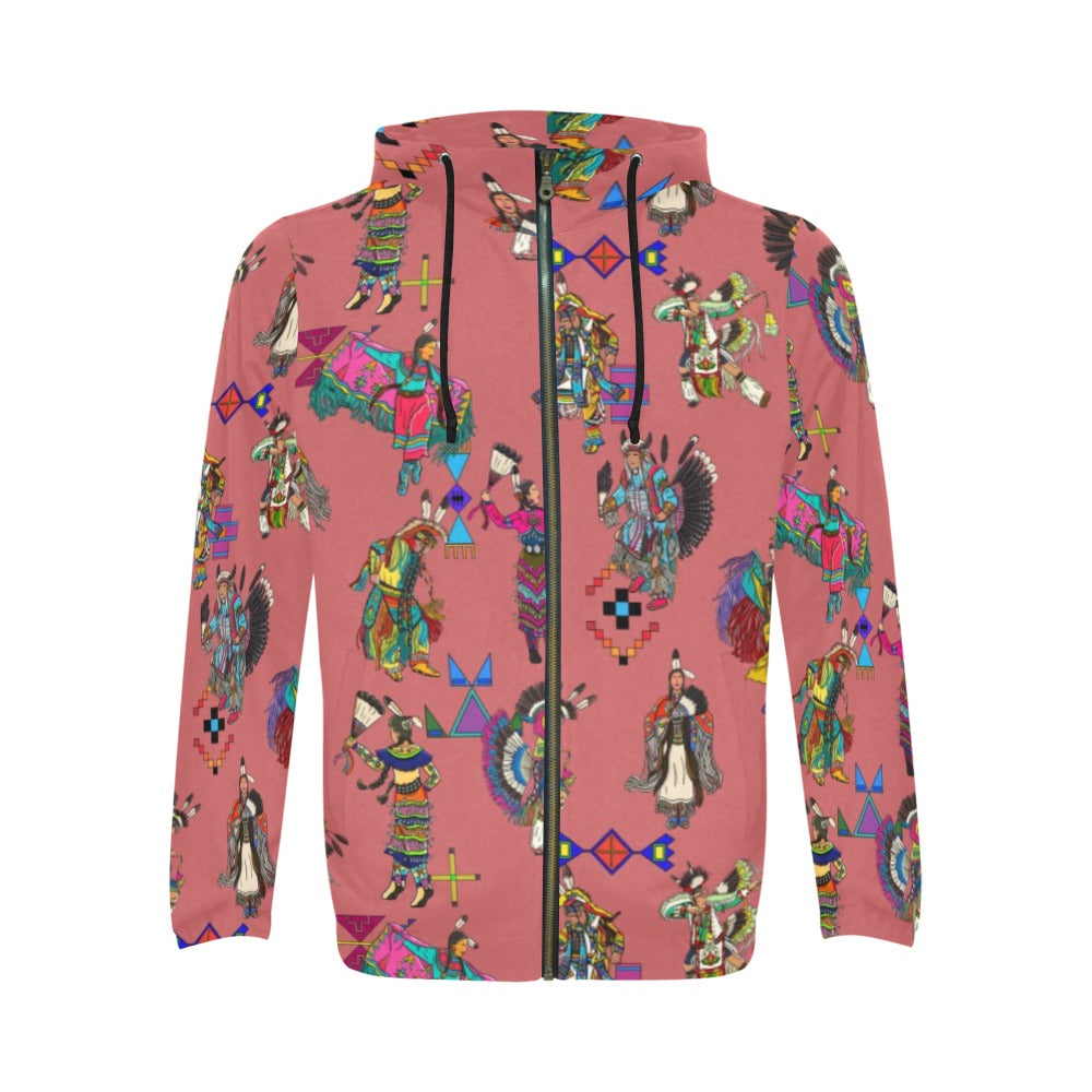 Grand Entry Dancers Terra Cotta Men's Zipper Hoodie