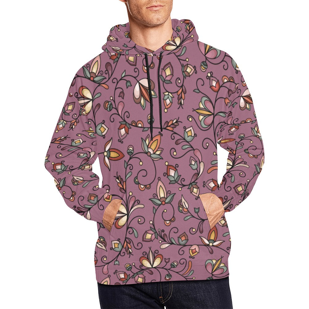 Burnt Sky Petals Magenta Hoodie for Men (USA Size)