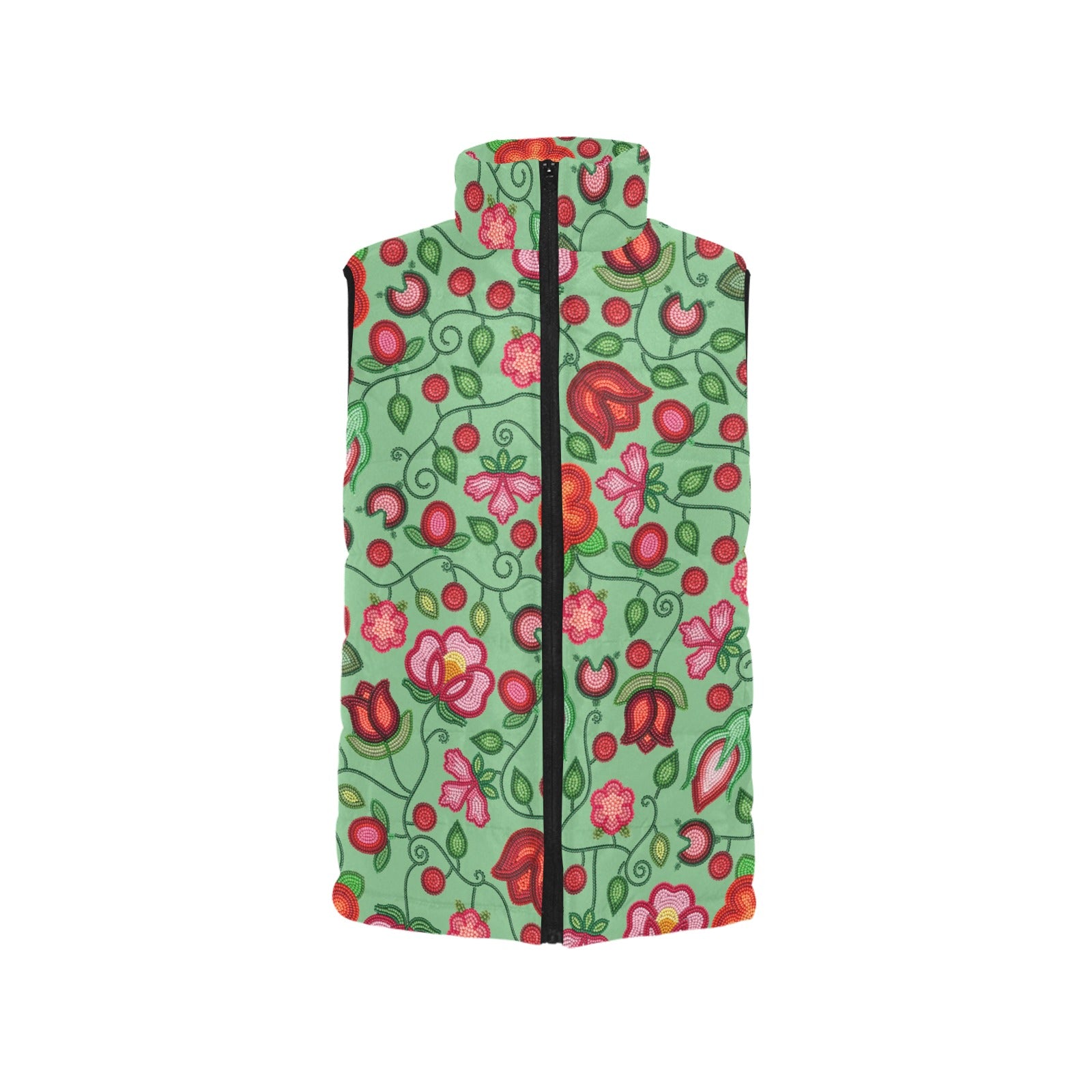 Rose Reverie Green Women's Padded Vest Jacket