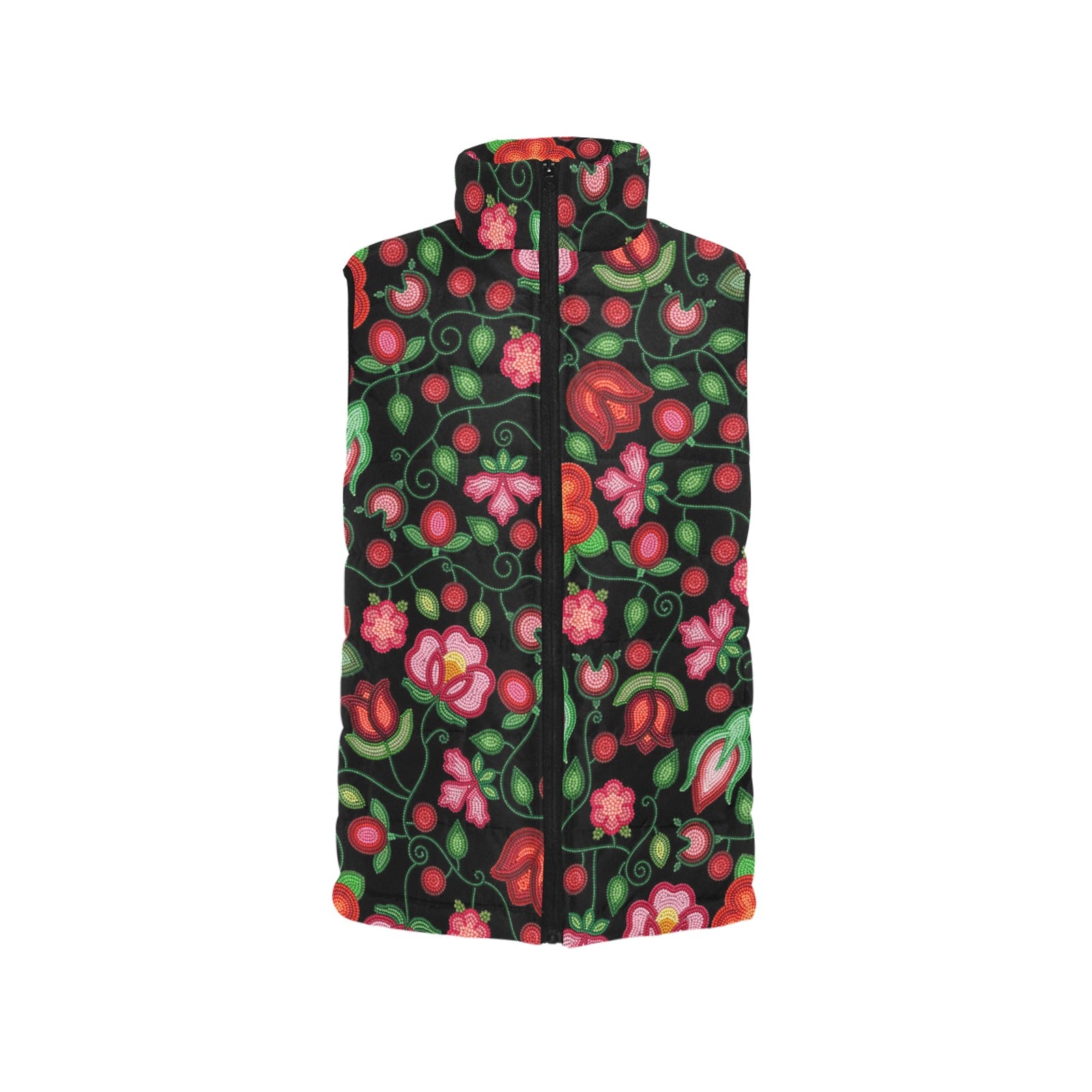 Rose Reverie Black Women's Padded Vest Jacket