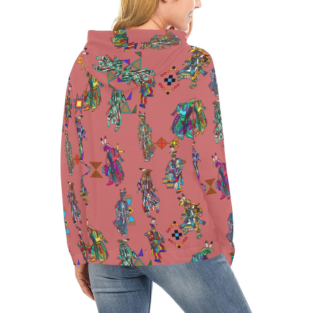 Men's Grass Dancers Terra Cotta Hoodie for Women (USA Size)