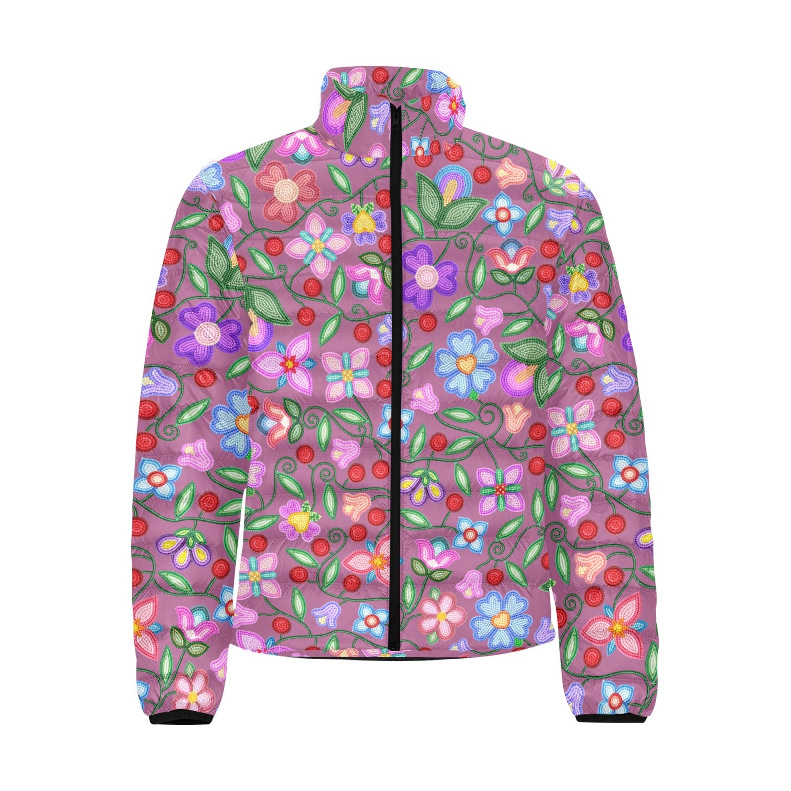 Petal Harmony Dusty Rose Men's Padded Jacket
