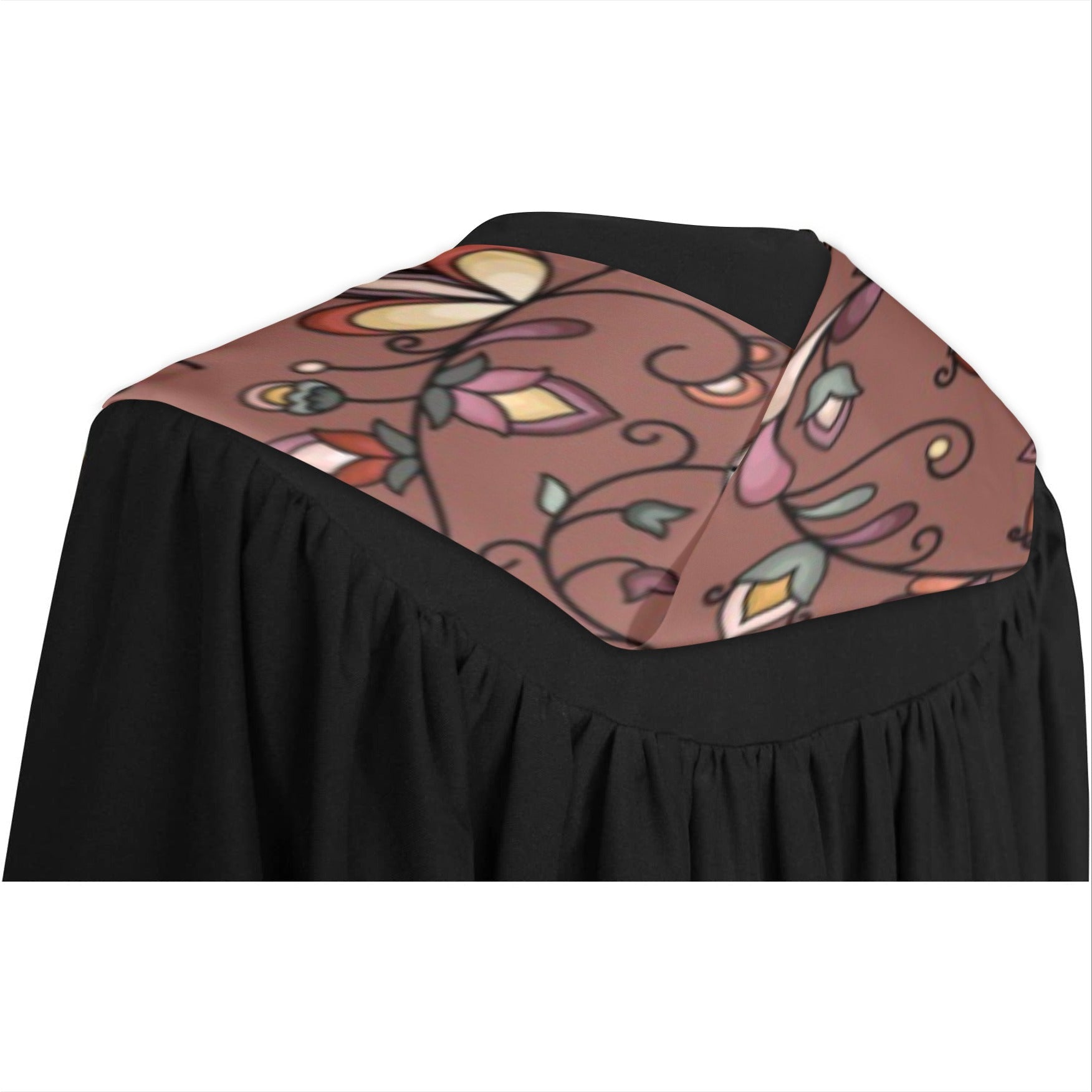 Burnt Sky Petals Brown Graduation Stole