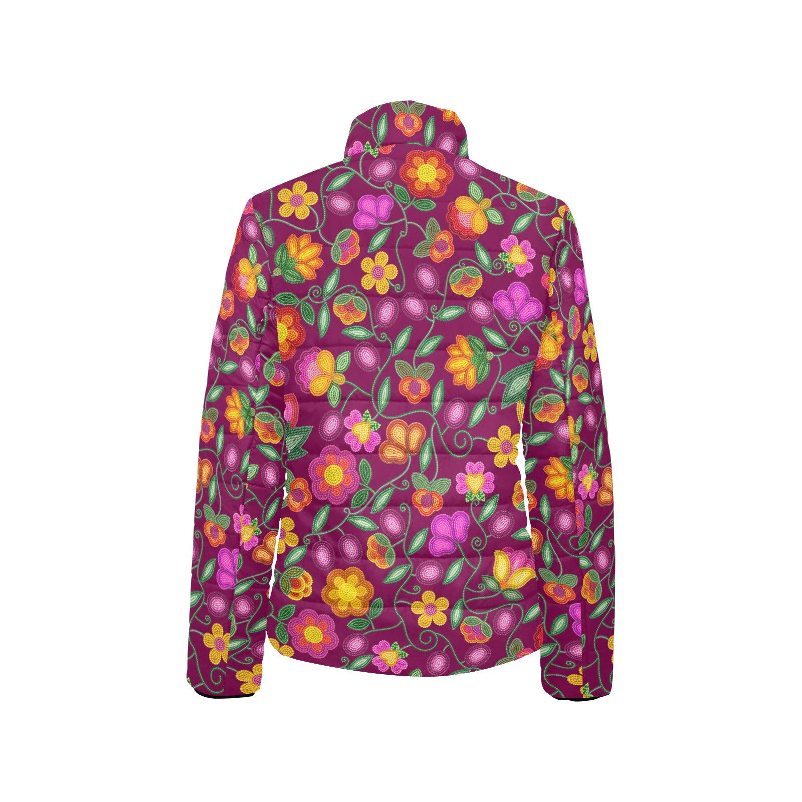 Boreal Bounty Dark Magenta Women's Stand Collar Padded Jacket