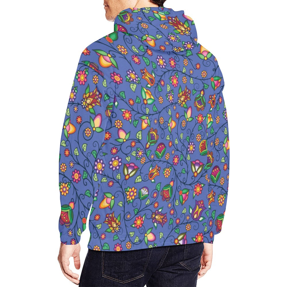 Heartbeat Petals Blue Hoodie for Men (USA Size)
