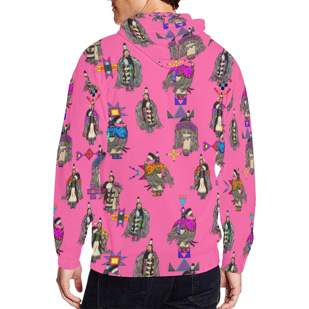 Women's Tradish Dancers Pink Men's Zipper Hoodie