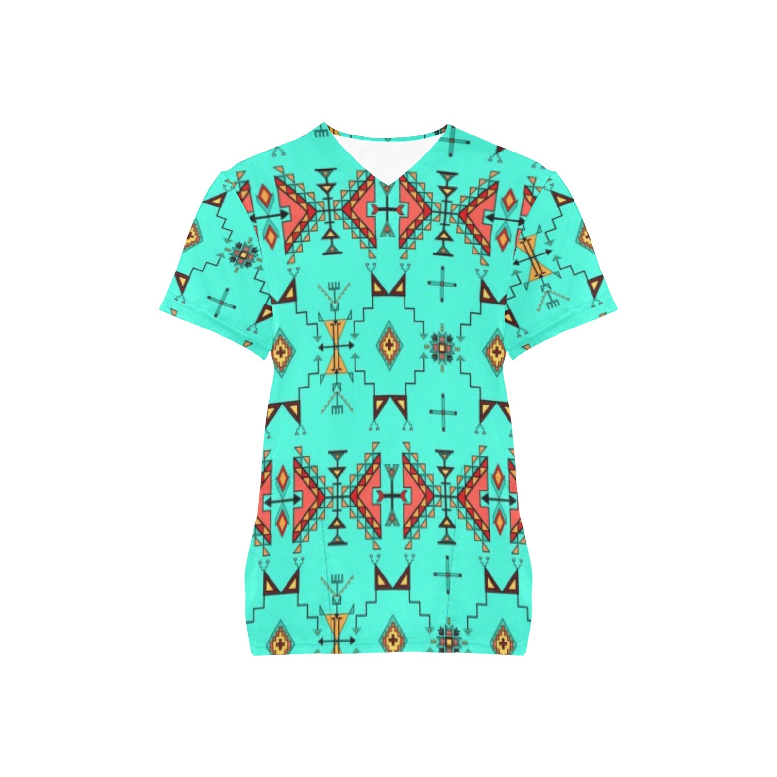 Thunder Flight Turquoise Scrub Top