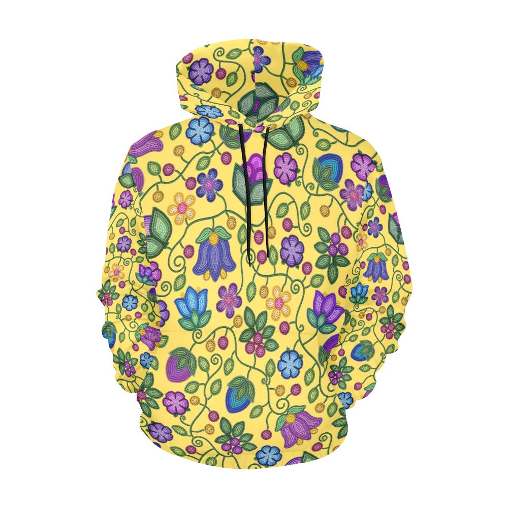Bloom Uplift Yellow All Over Print Hoodie for Women (USA Size)