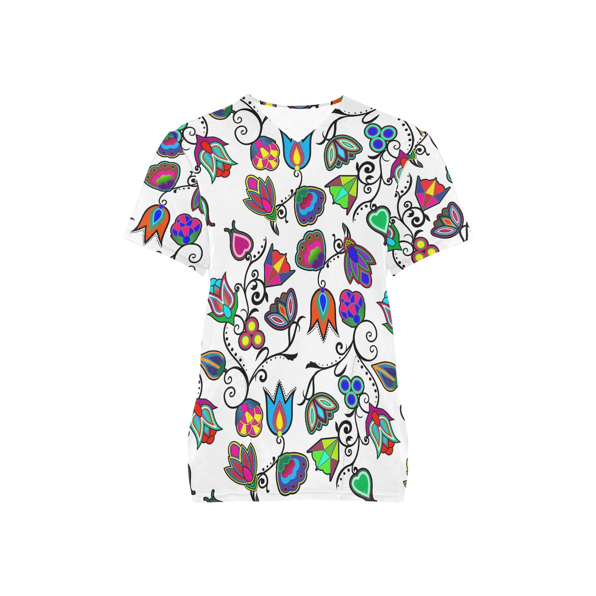 Indigenous Paisley White Scrub Top