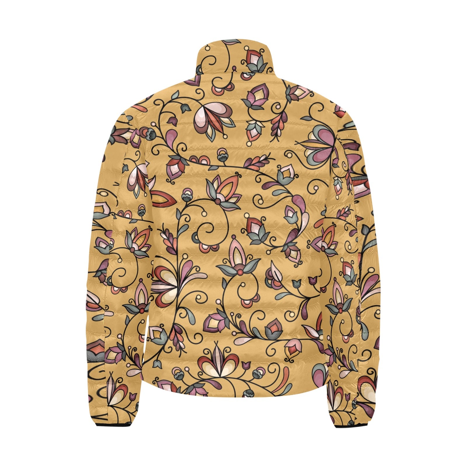 Burnt Sky Petals Gold Men's Padded Jacket