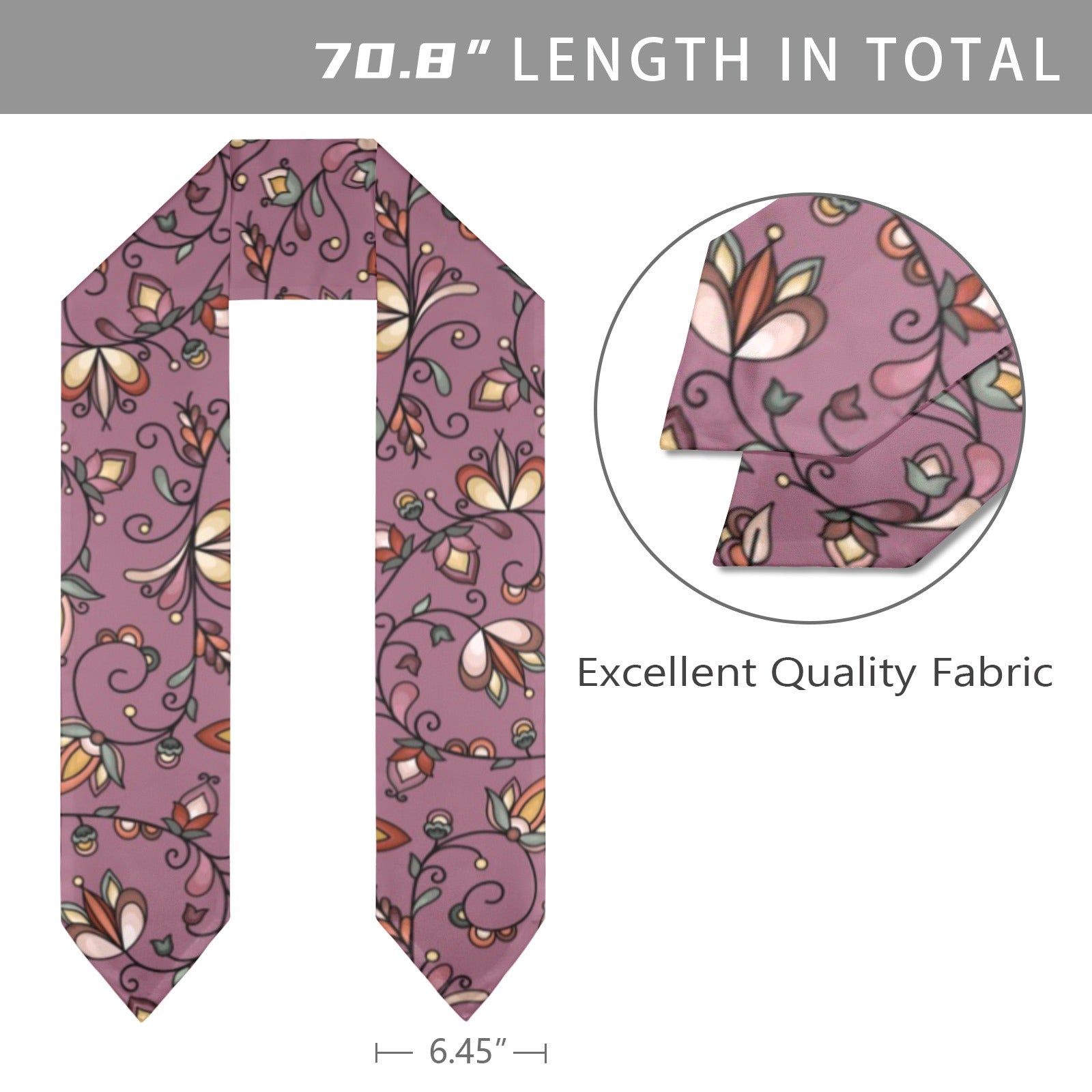 Burnt Sky Petals Magenta Graduation Stole