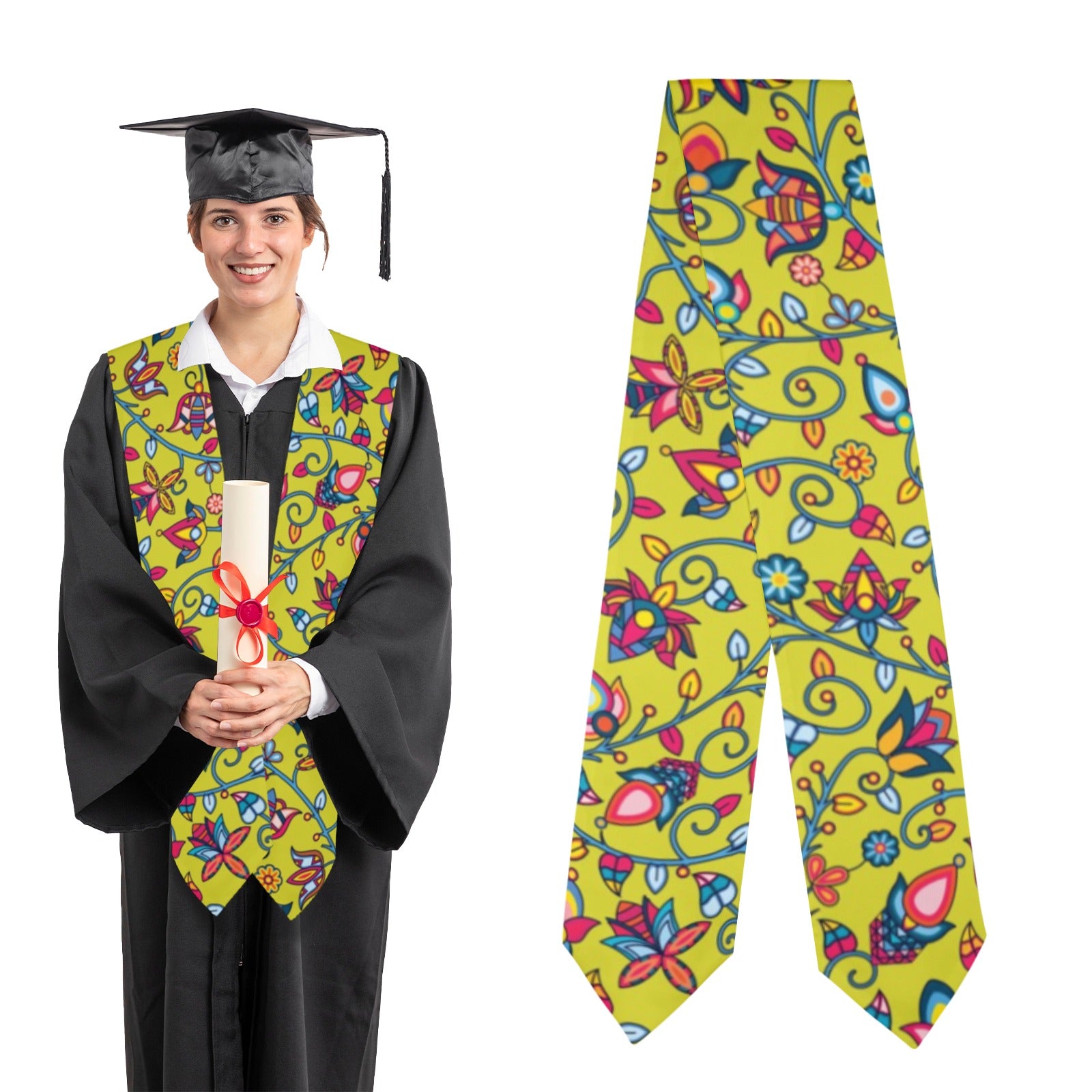 Thorny Path Yellow Grass Graduation Stole