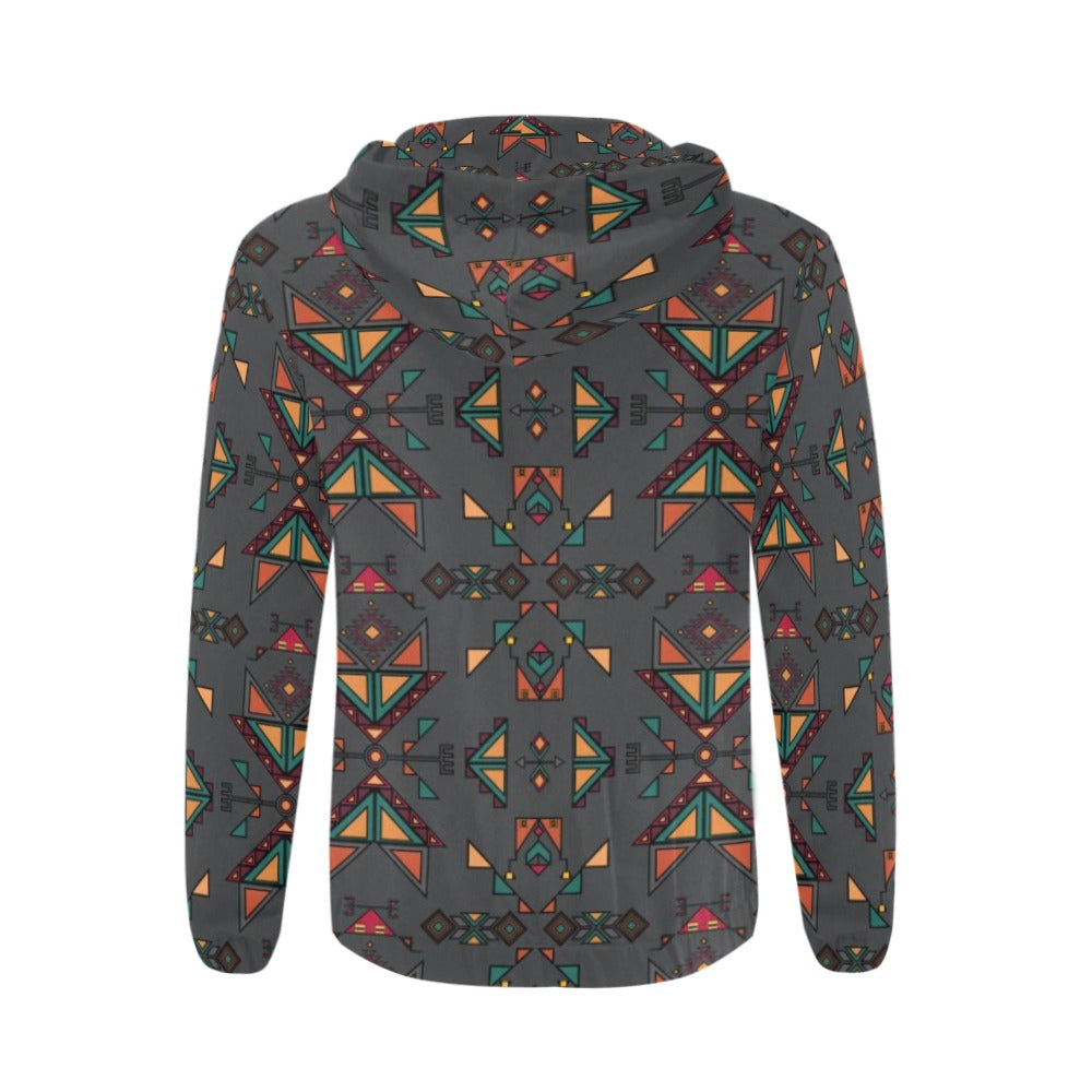 Arrow dawn Gray Men's Zipper Hoodie