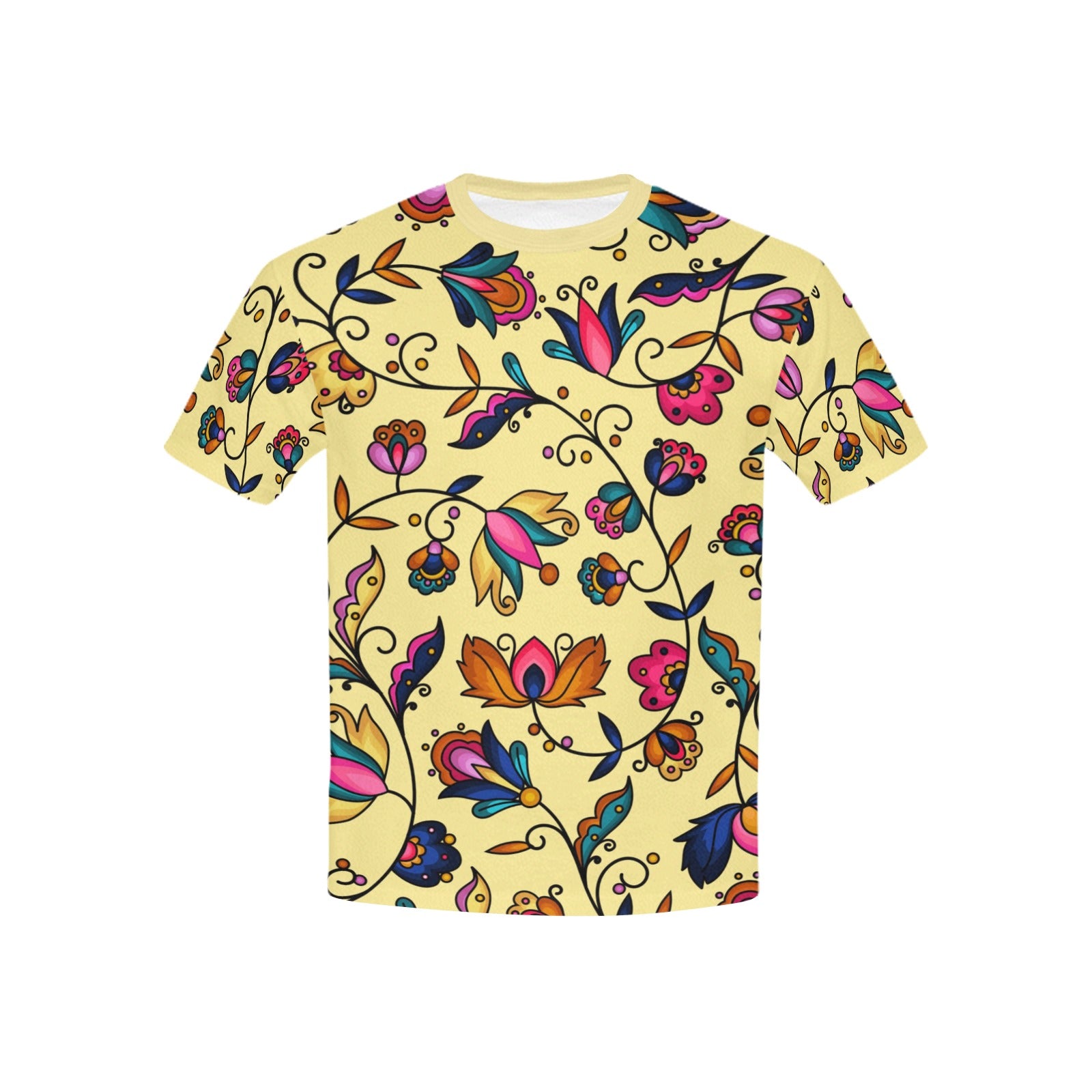 Copper Prairie Petals Yellow Kids' T-shirt (USA Size)