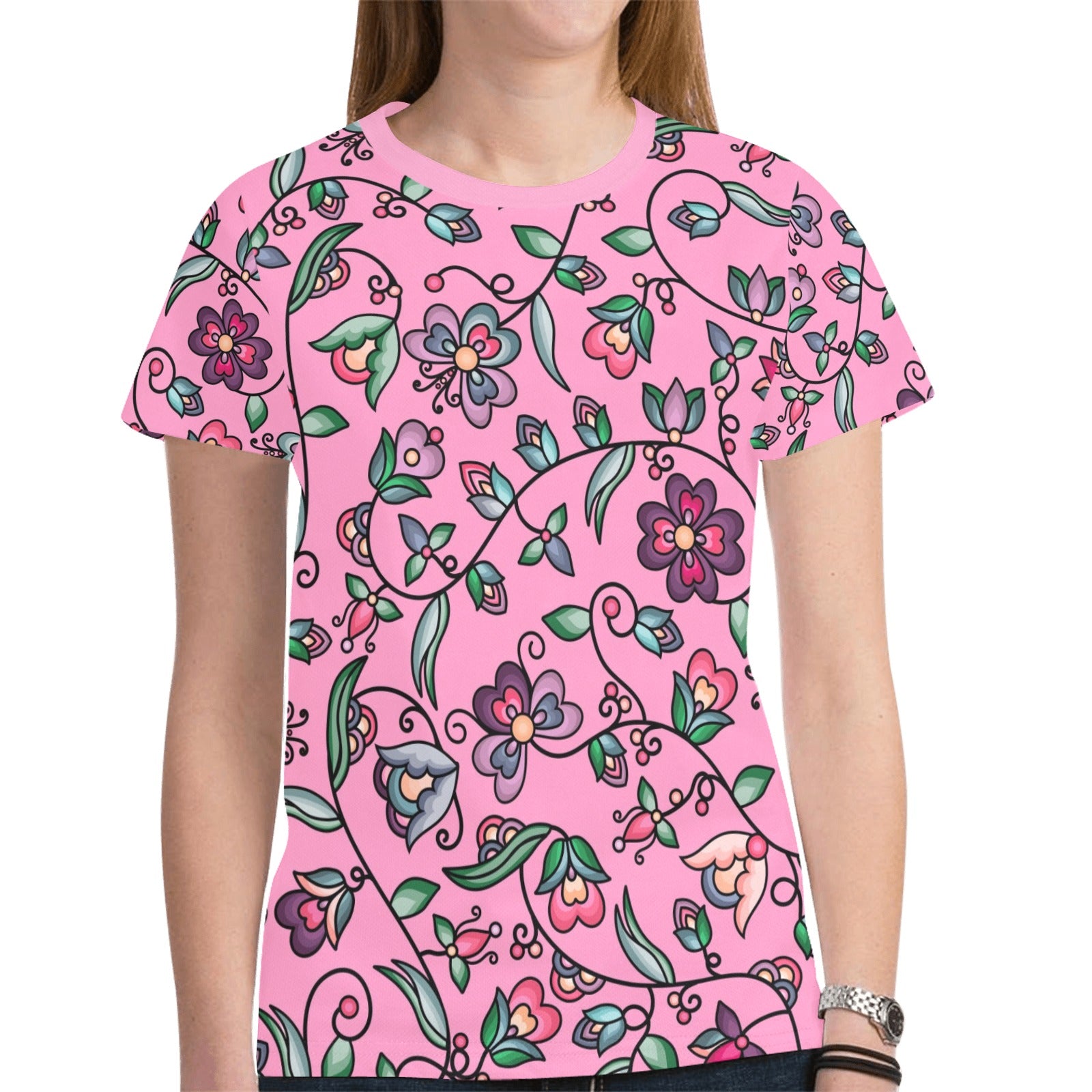 Amber Evening Garland Pink T-shirt for Women
