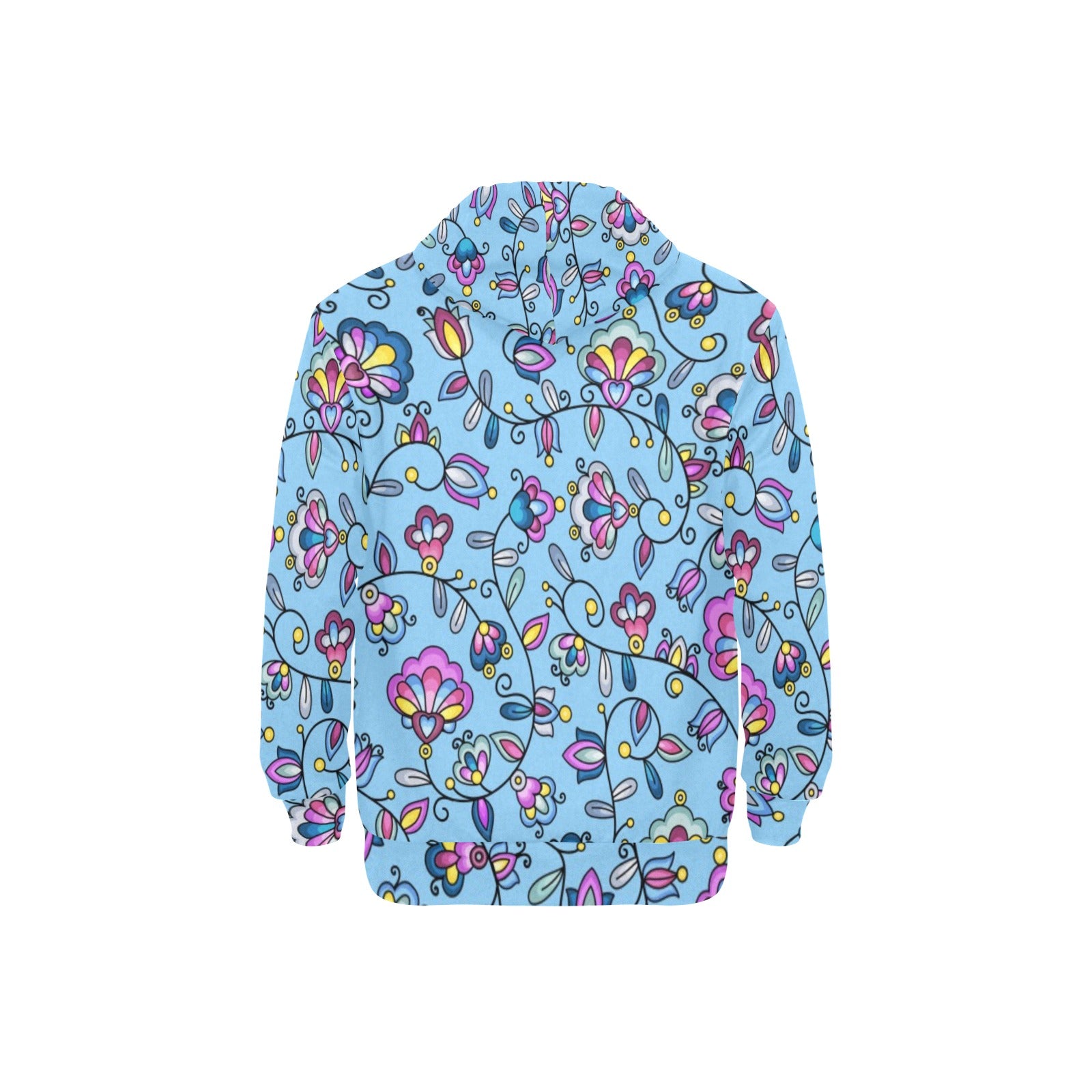 Autumn Bundle Blessing Blue Men's Long Sleeve Fleece Hoodie