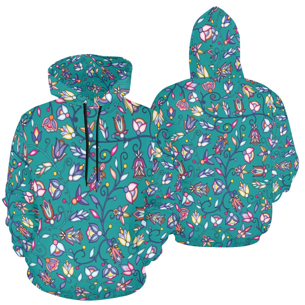 Buffalo Bloom Turquoise Hoodie for Men (USA Size)