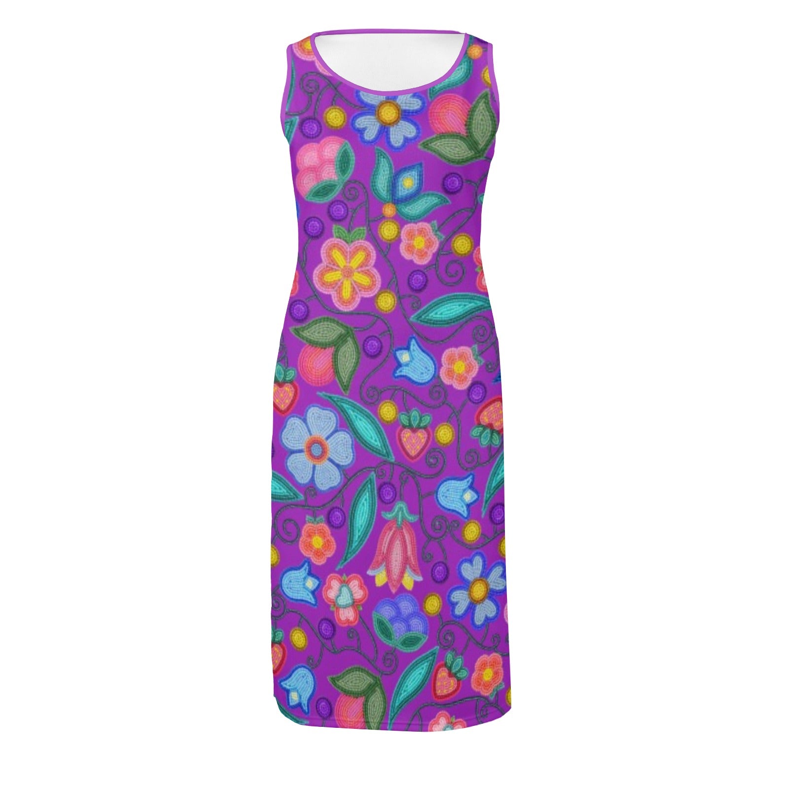 Sweet Offering Purple Phaedra Sleeveless Open Fork Long Dress