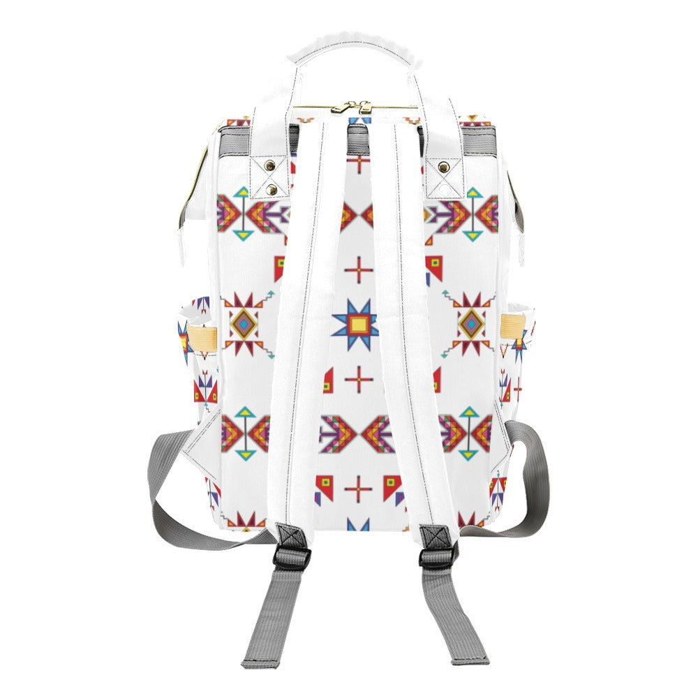 Scattered Generations White Multi-Function Diaper Backpack/Diaper Bag