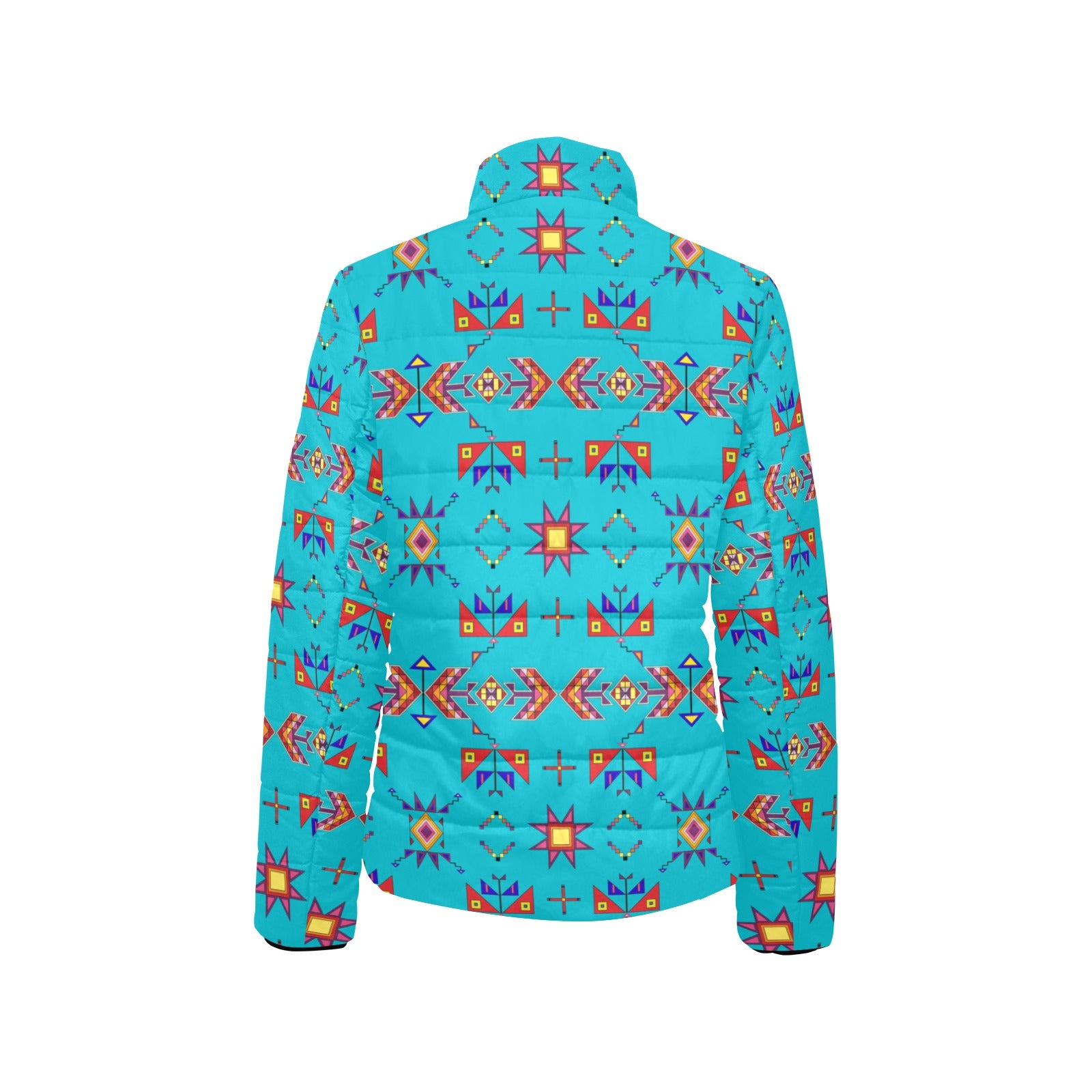 Scattered Generations Turquoise Women's Padded Jacket