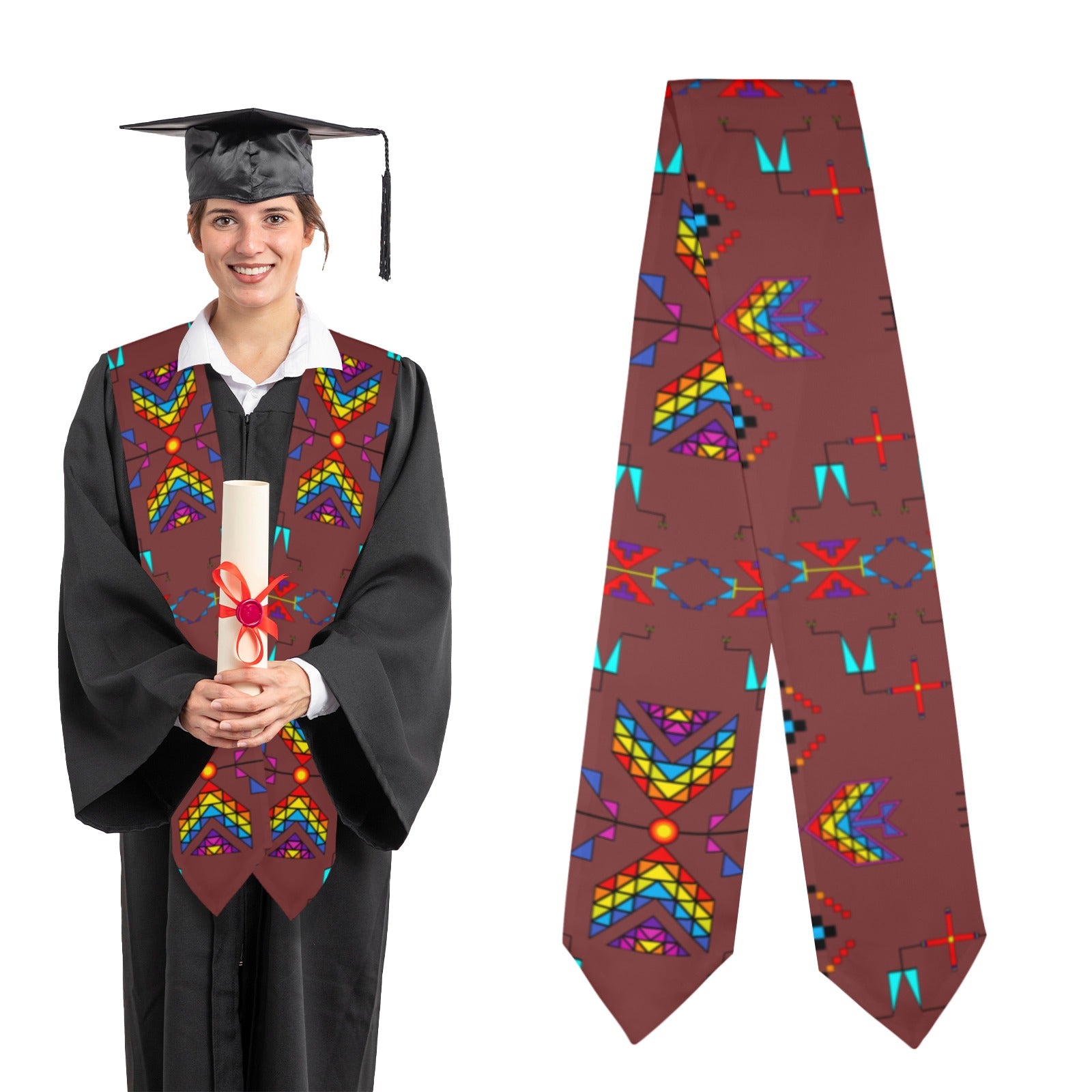 Rainy Chief Rainbow Earth Clay Graduation Stole