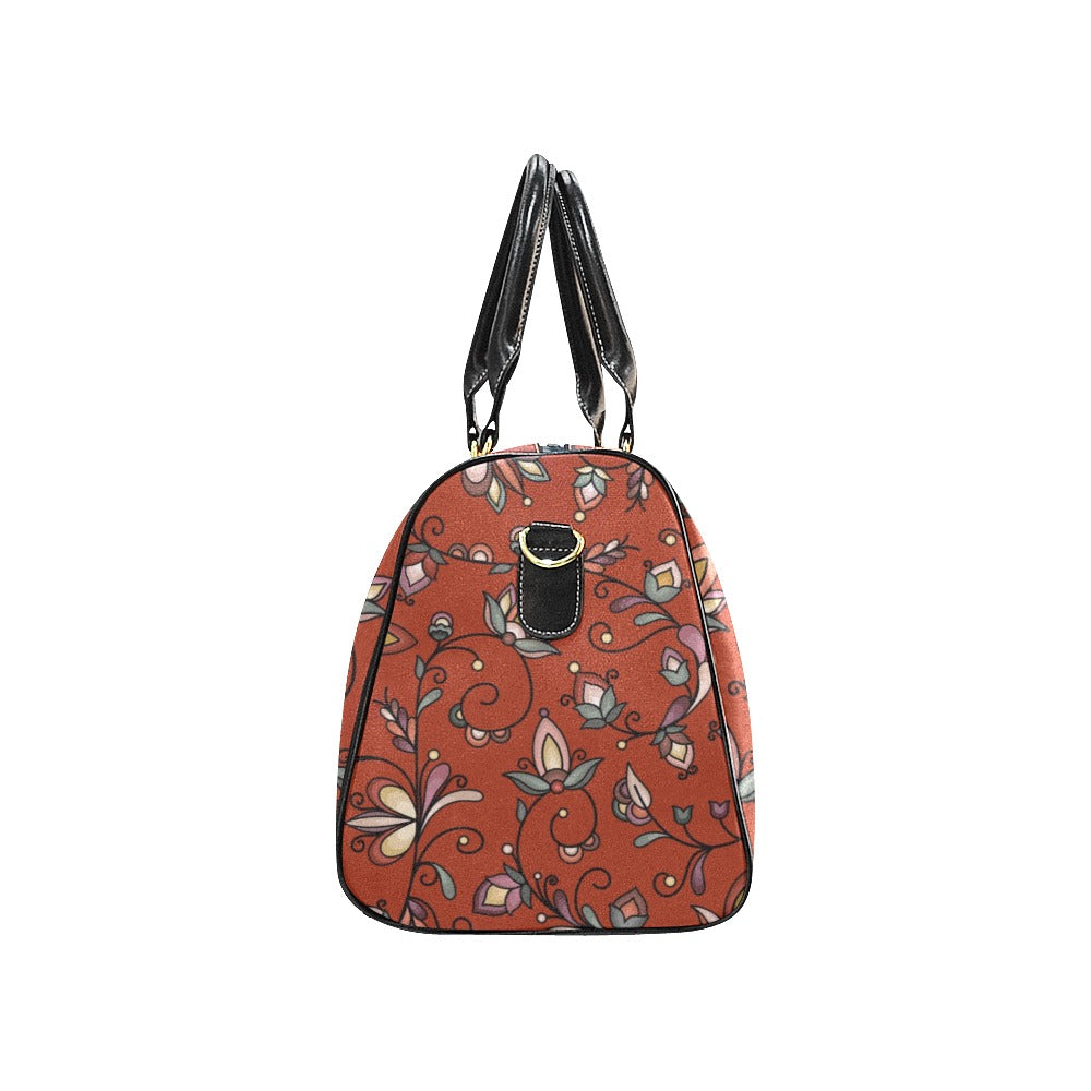 Burnt Sky Petals Red Waterproof Travel Bag/Small